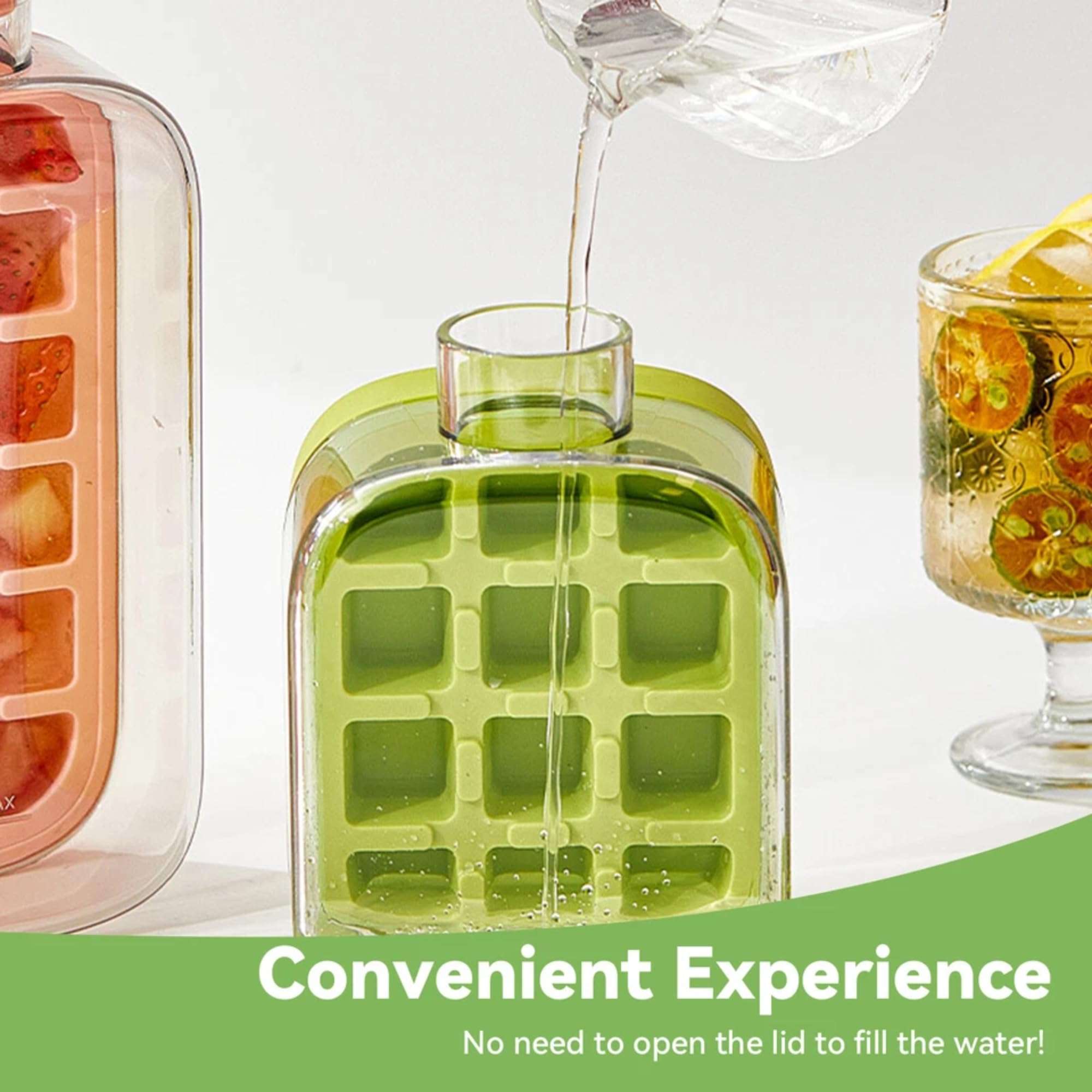 WanderWrap 2-in-1 Ice Cube Water Bottle – Leak Proof Reusable Bottle with Built-in Ice cube Tray | BPA-Free Silicone & Plastic Ice Cube Maker Bottle | Portable Sports, Travel, Gym, Office Hydration 5