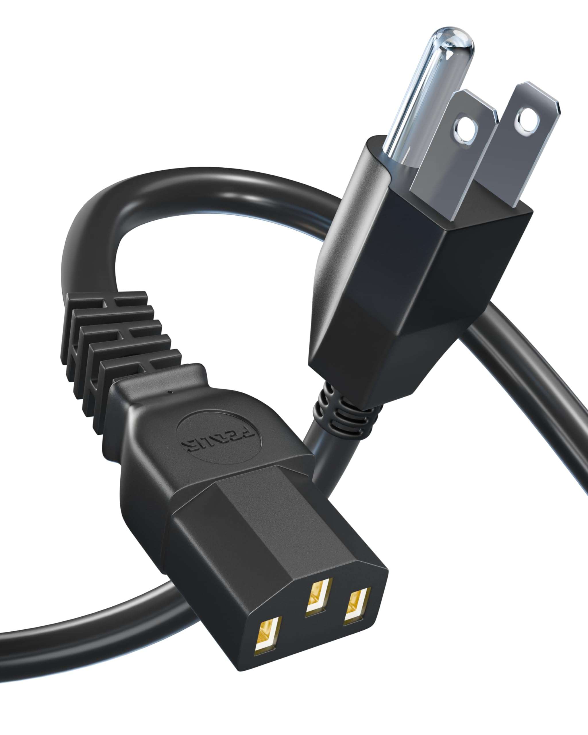 FEDUS Type B USA/Canada/Japan/America Universal Computer Monitor Power Cord, type B to C13 Power Cable for Monitor, PC, Desktop, Printer, Scanner, 10Amps 18 AWG GA NEMA 5-15P to IEC13 1.8 Meter 1