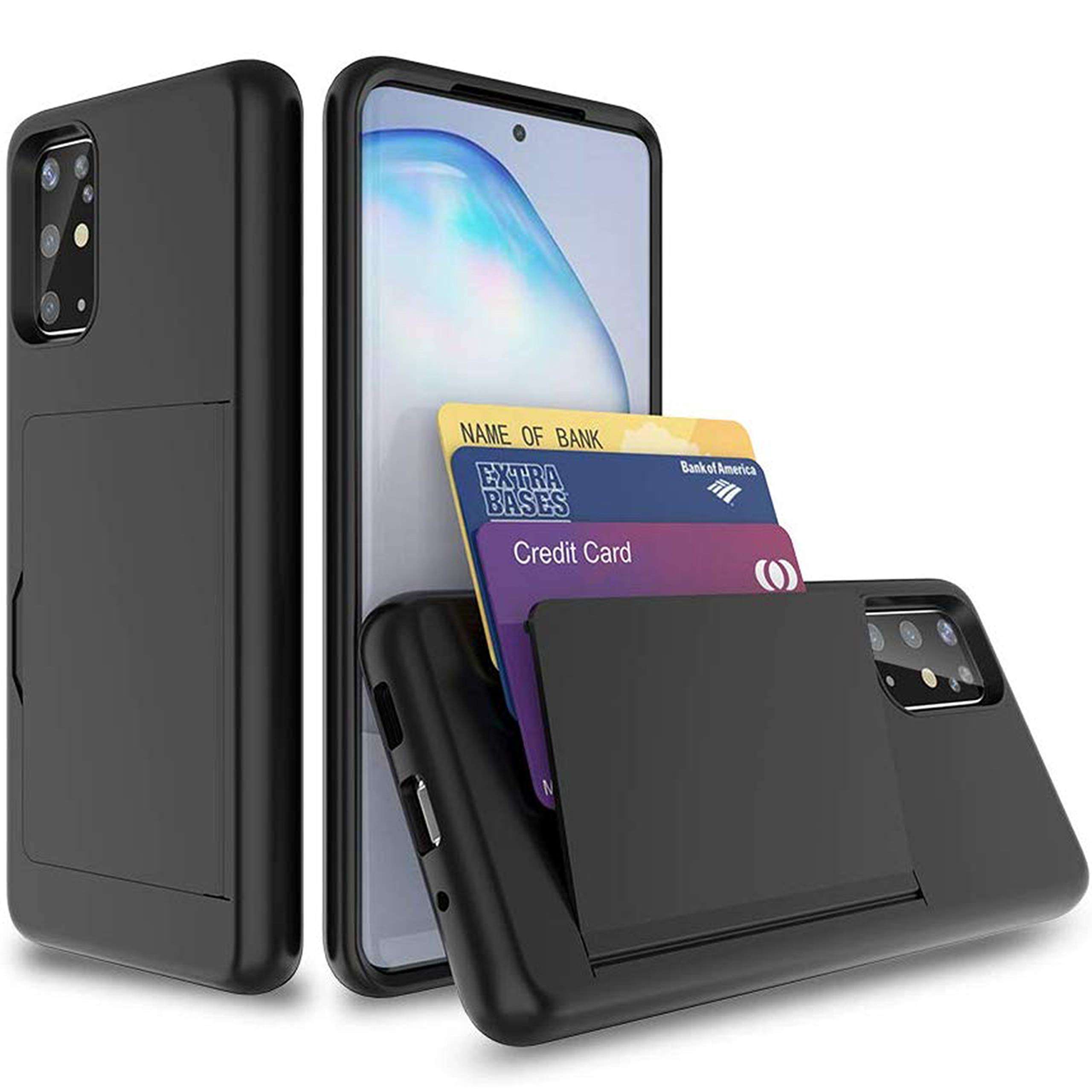 S20 Ultra Cases I Galaxy s20 Ultra Wallet Case with Card Holder - Samsung Slim Protective Phone Back Covers I Dual Layer Hard Hybrid 3 Credit Card Slot Hidden Storage Cover I Black Heavy Duty 1