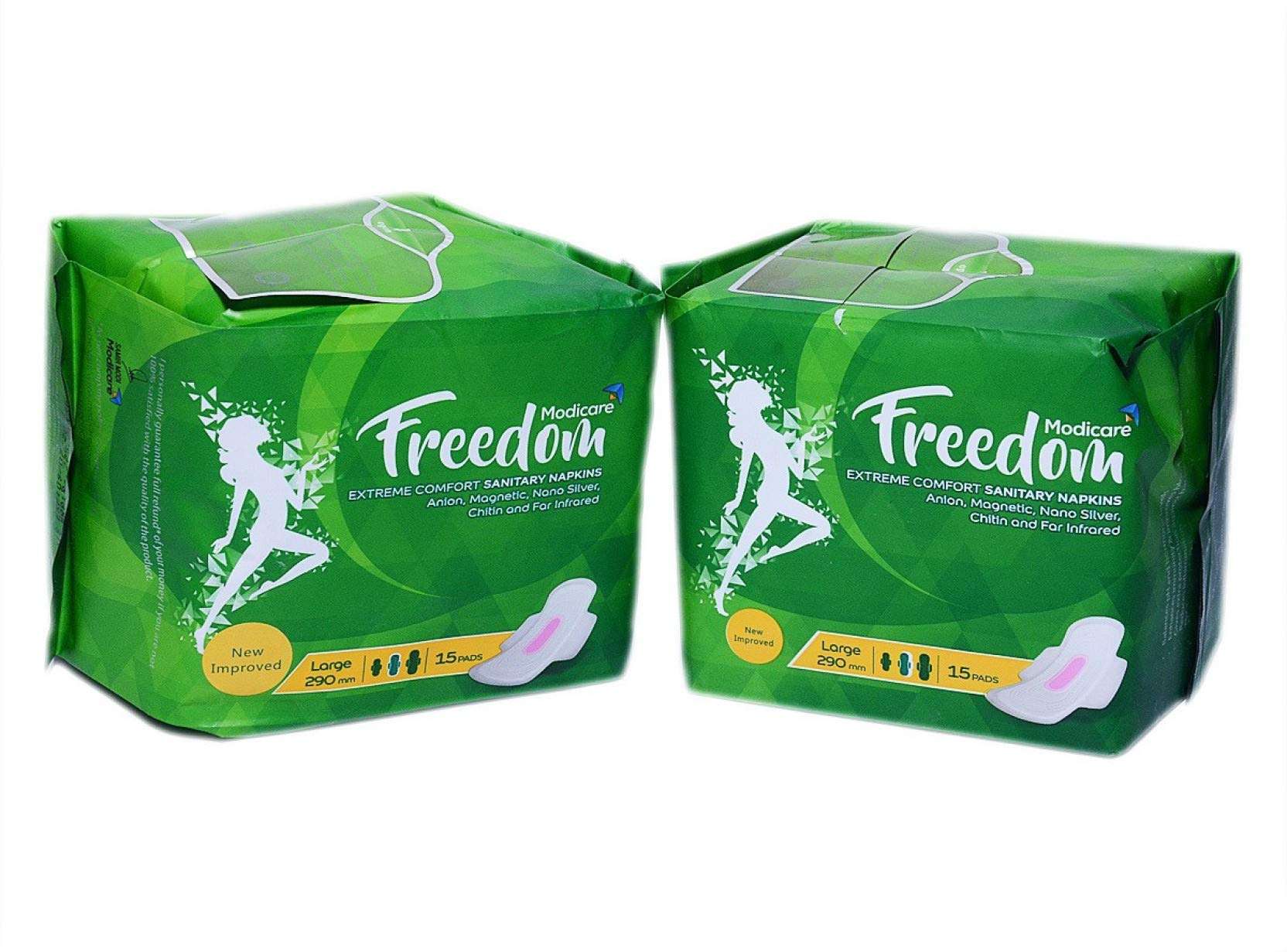 Modicare Freedom Extreme Comfort Sanitary Napkins Anion,Magnetic, Nano Silver, Chitin and Far Infrared-XL 320mm-Pack of 15 Pads 1