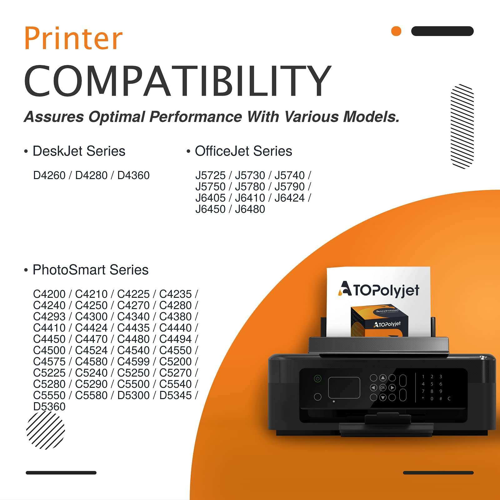 ATOPolyjet Remanufactured Cartridge Replacement for HP 74XL 75XL Ink (1 Black, 1 Color) for PhotoSmart C4280 C5280 C4480 C4250 C5550 C4440 C4200 DeskJet D4260 D4360 OfficeJet J5740 J5780 J6480 Printer 2