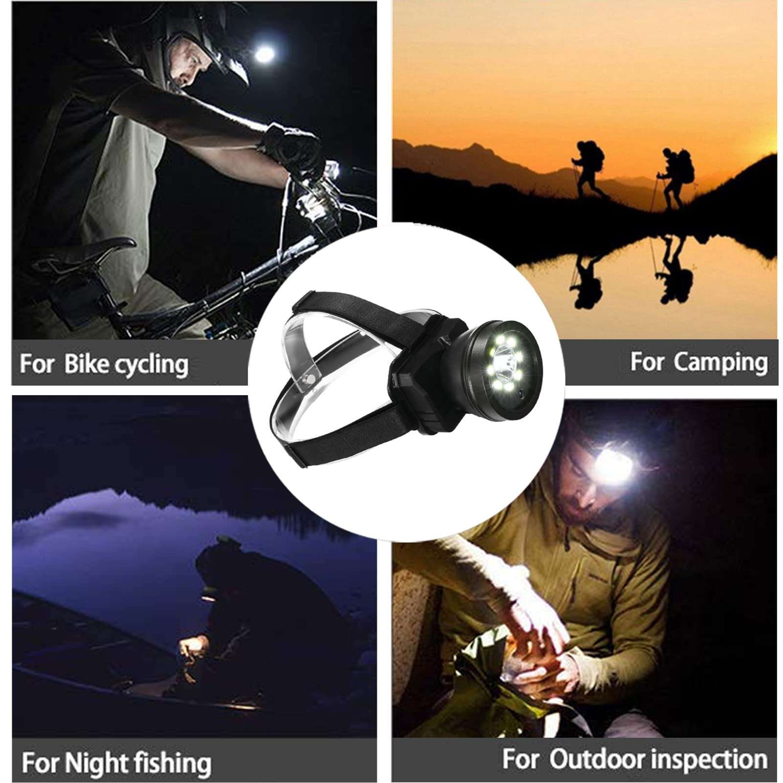 Headlamp Video Camera, Rechargeable Hands Head Mounted Camera 1080P for Outdoor(Black) 2