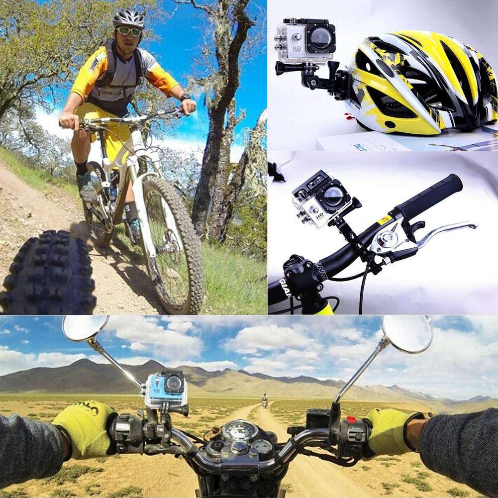 Tongmao Original SJ4000 Sport Action Camera 1080P 12MP HD Waterproof DV Camcorder 170°Wide Angle 2-inch LCD Screen 1050mAh Rechargeable Battery 11 Free Installation Accessories Kit (Blue) 5