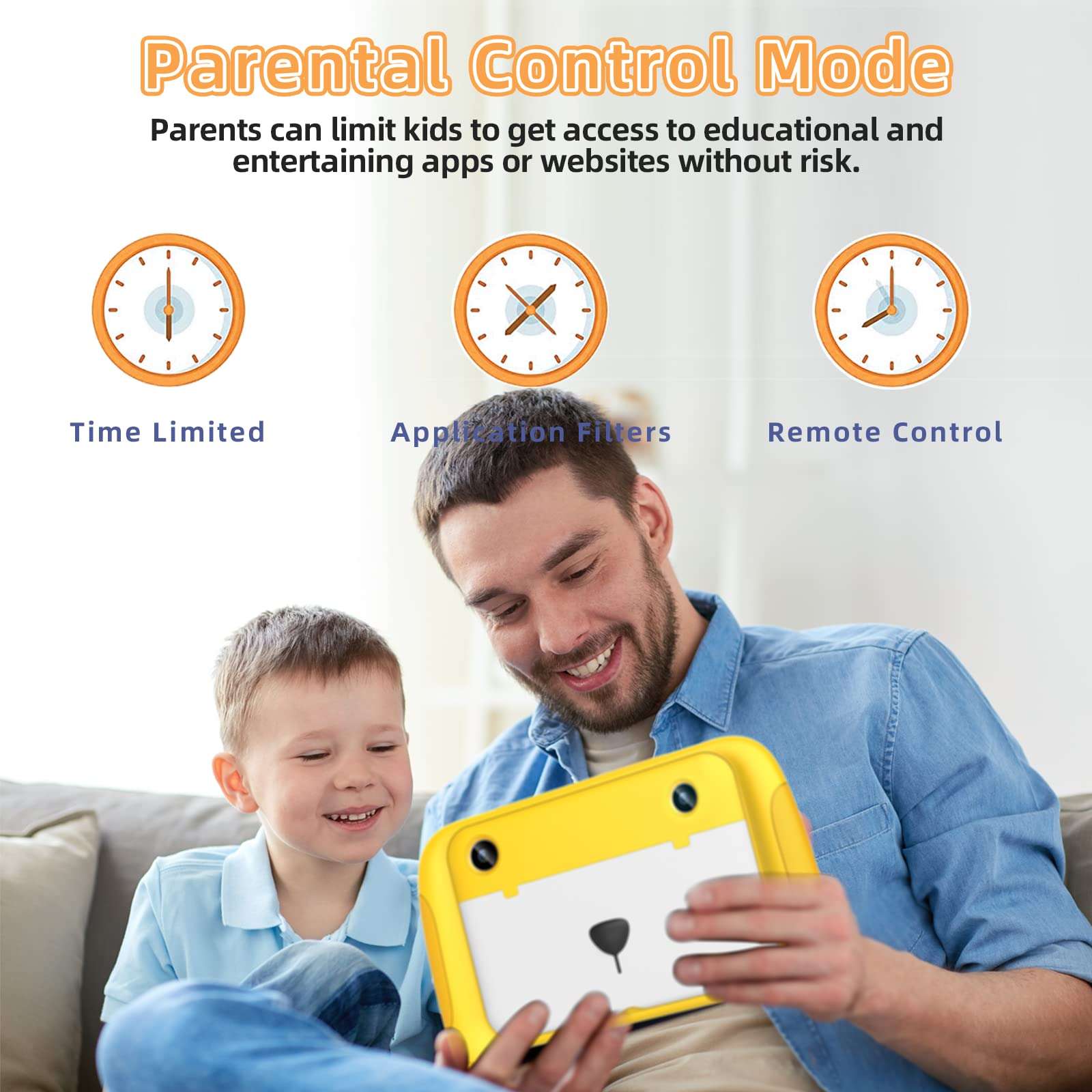 kinstone 7 inch Android 11 Tablets, 2GB RAM+32GB ROM,Long Battery Life,1.5GHz Quad Core Processor,2 MP Dual Camera, WiFi Bluetooth 4.2 (Yellow) 3