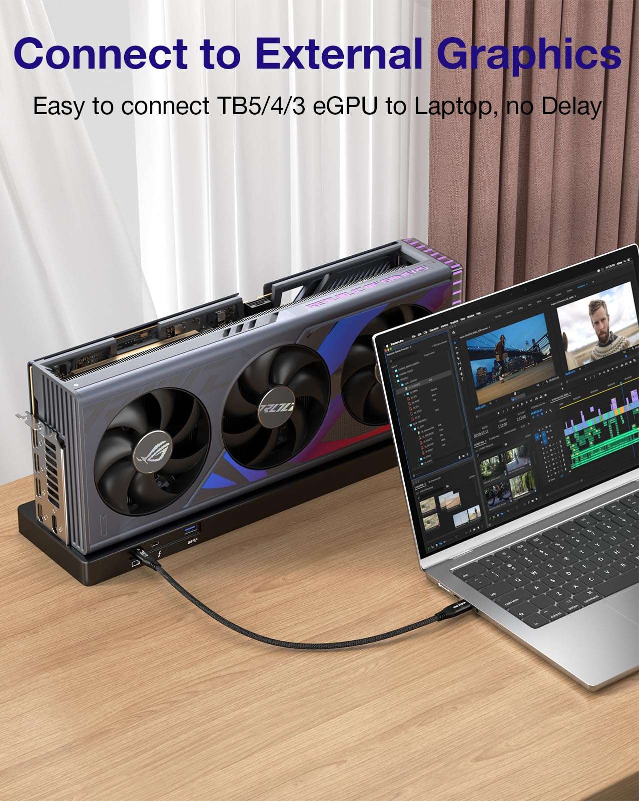 RIITOP 80Gbps USB C for Thunderbolt 5 Cable [1FT], Short USB-C to C Monitor Cord up to 8K@60Hz Video 240W PD Lightning-Fast Charging Compatible with Thunderbolt 4/3/USB4 V2 for SSD, eGPU 4