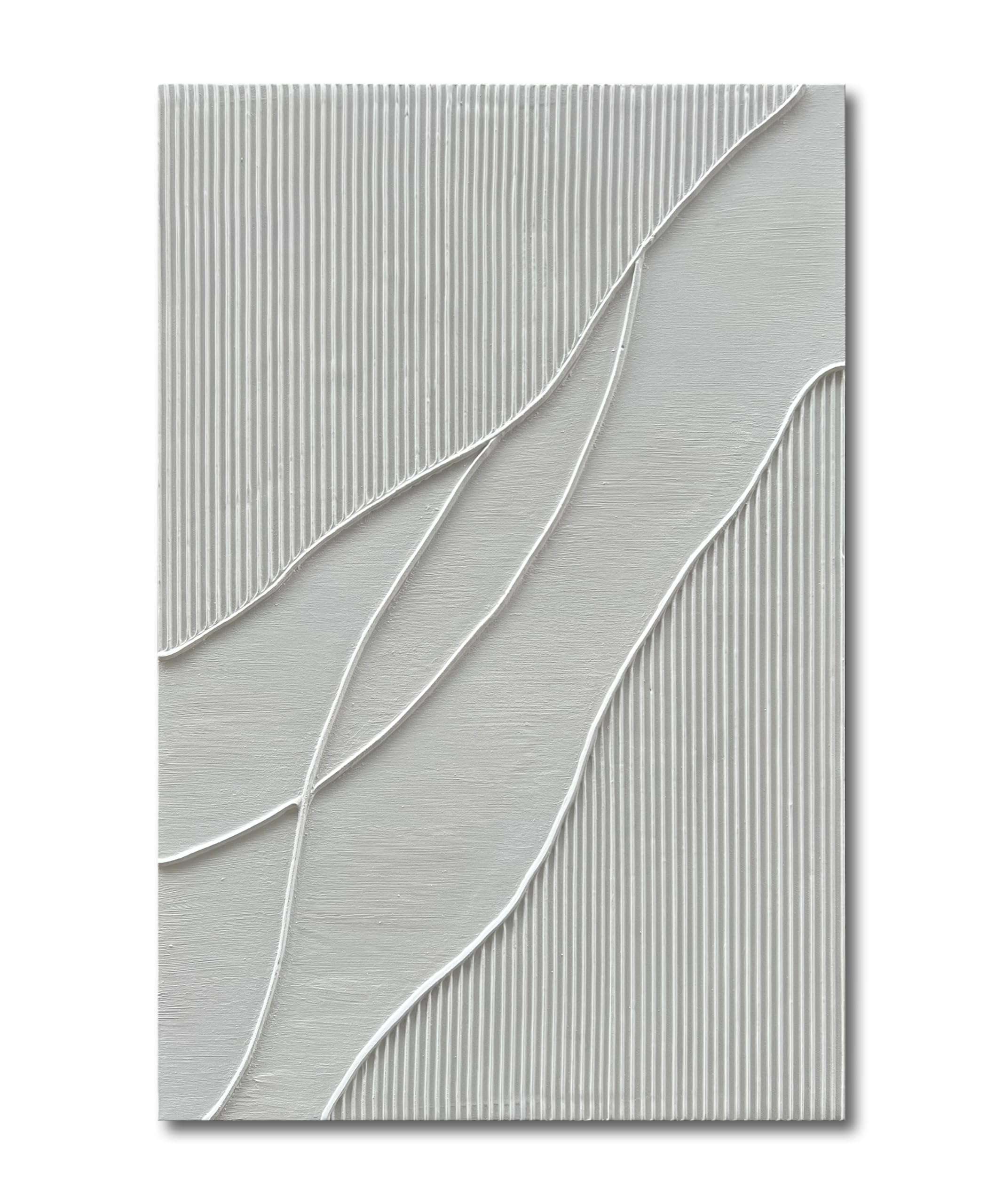 NANKAI Art Hand-Painted Thick Texture White Minimalist Oil Painting 45x30 inch Large Home Wall Decorative Art Oil Painting 1
