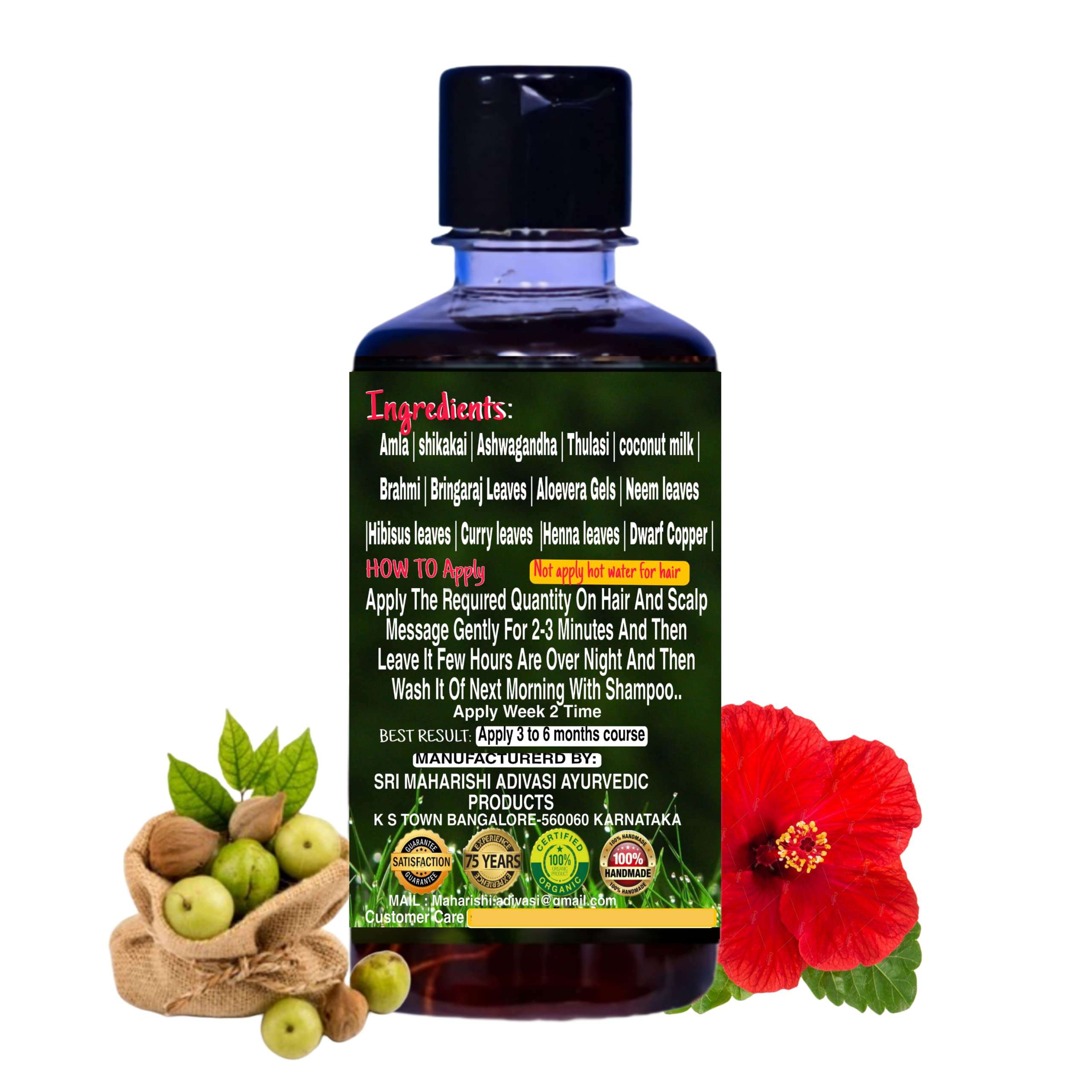 SRI MAHARISHI ADIVASI AYURVEDIC PRODUCTS - HERBAL PRODUCT Maharishi Neelambari Hair Oil (105 Ml) For Men & Women Hair Care Herbal Hair Oil Made By Ayurvedic Herbs 3