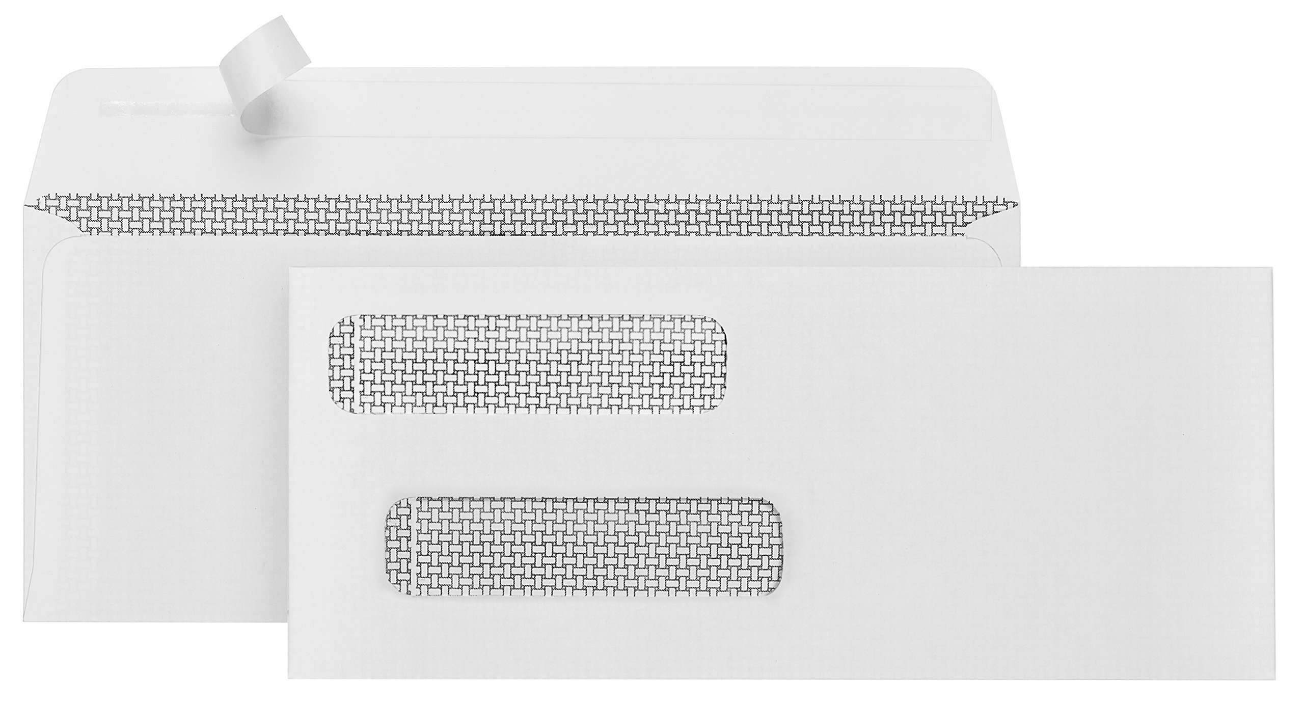 500#8 Self Seal Double Window Security Envelopes Designed for QuickBooks Checks - Computer Printed Checks - 3 5/8 X 8 11/16 (Not for Invoices) 1
