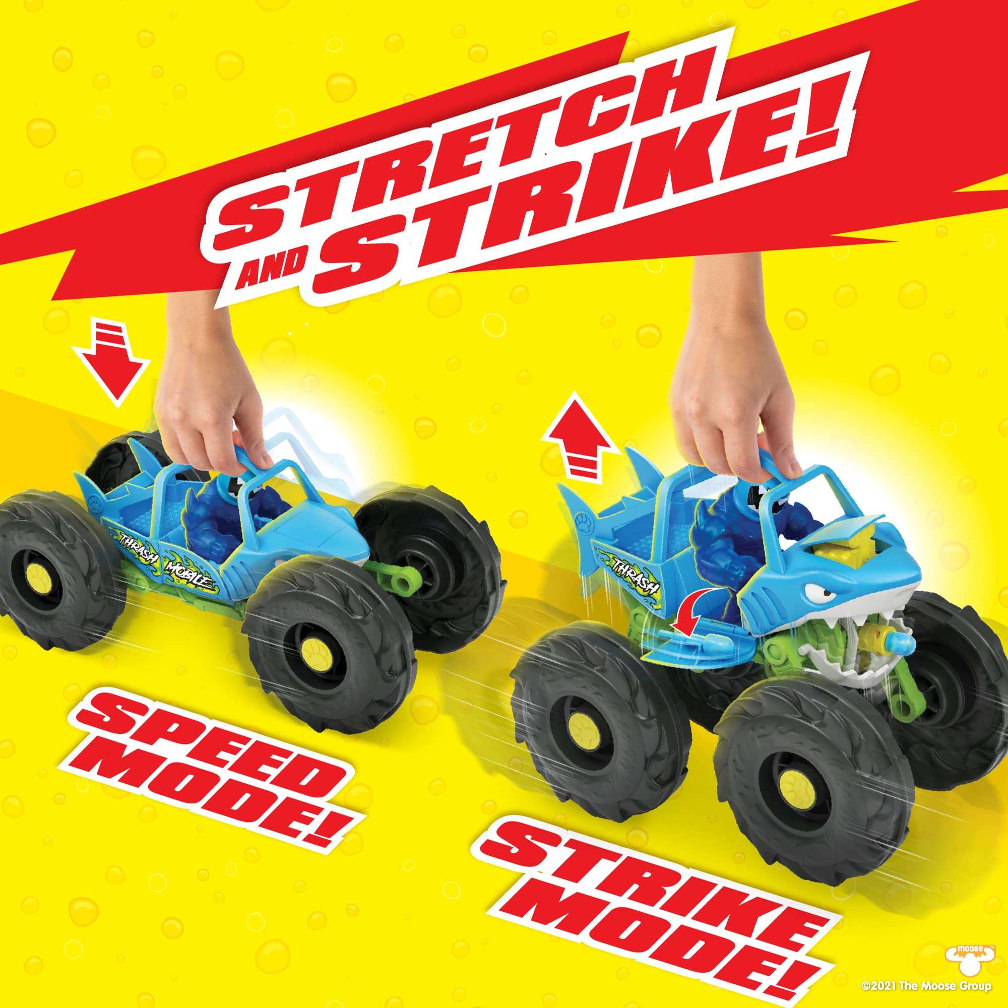 Heroes of Goo Jit Zu "Stretch and Strike Thrash Mobile! Vehicle with Missile Launcher and Stretchy, Goo Filled Exclusive Race Suit Thrash. 5