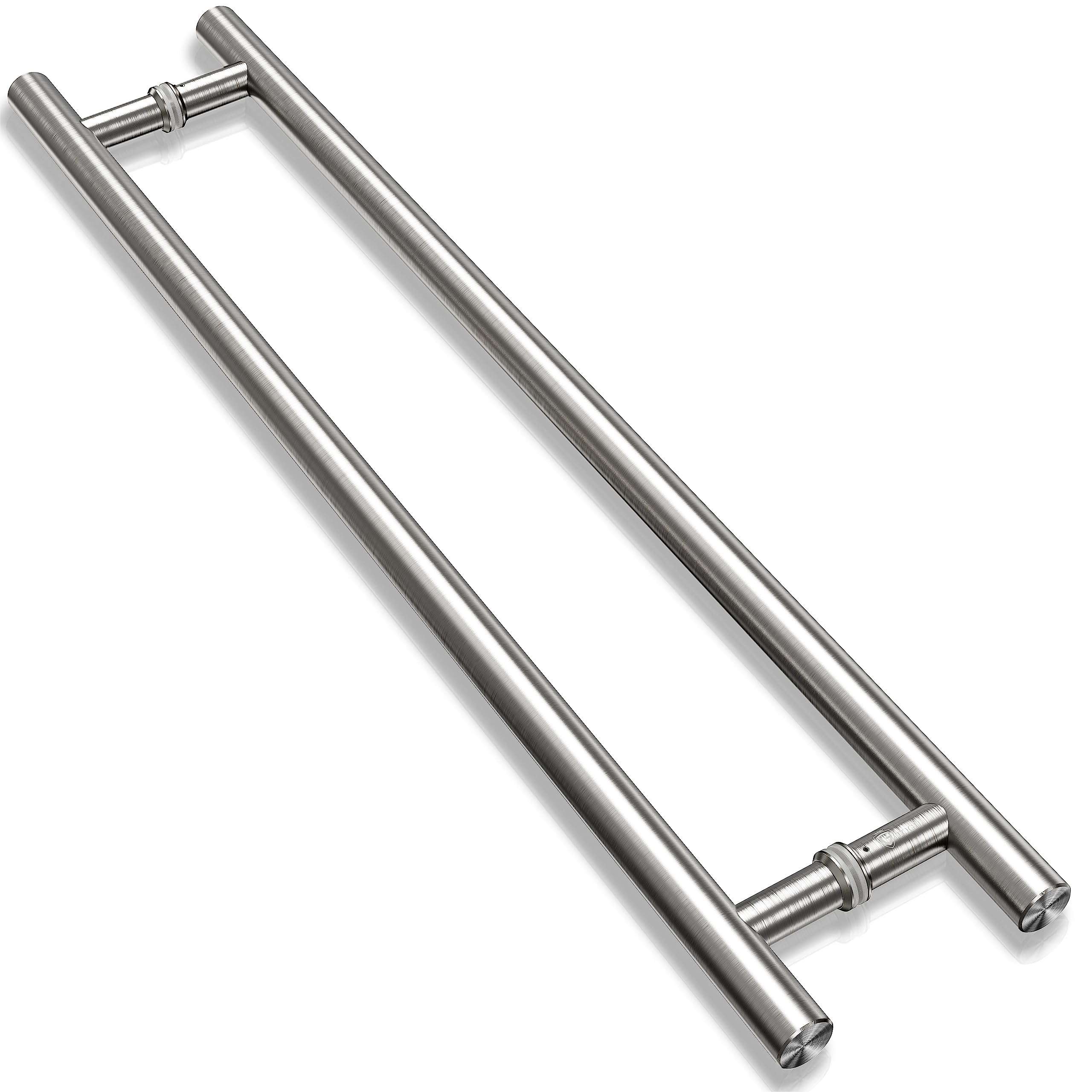 TOGU TG-6012 900mm/ 36 inch SUS 304 Stainless Steel Long Door Pull Handle with Solid mounting standoffs,Work as Push Pull Door Handles for Exterior Commercial Door/barn Door,Brushed Nickel Finish 1