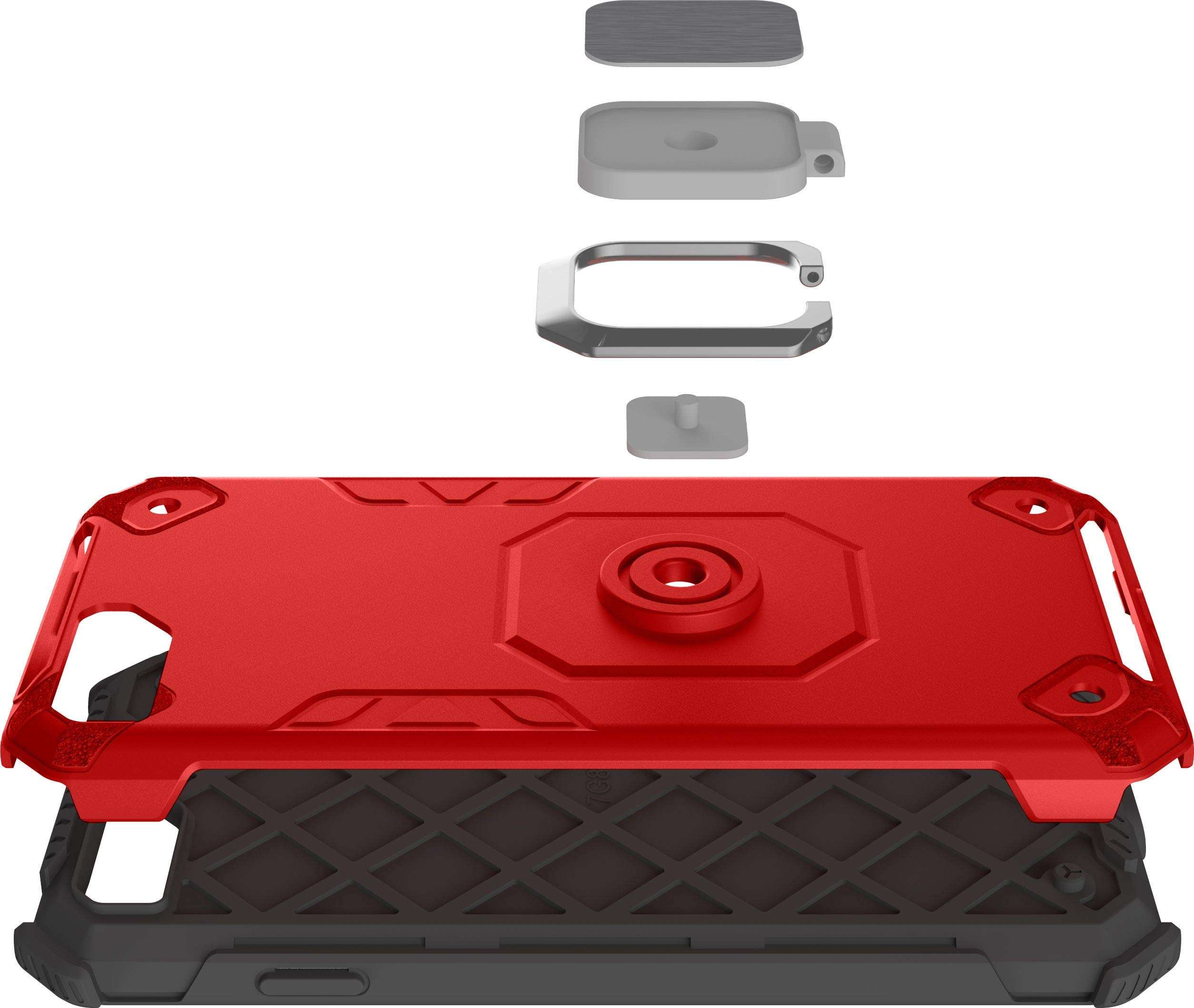 sandstone® full protective armor case for apple iphone 8 / iphone 7 / iphone se 2020 (silver) phone case with 360 rotation ring holder finger kickstand tpu + pc cover - Silver 6