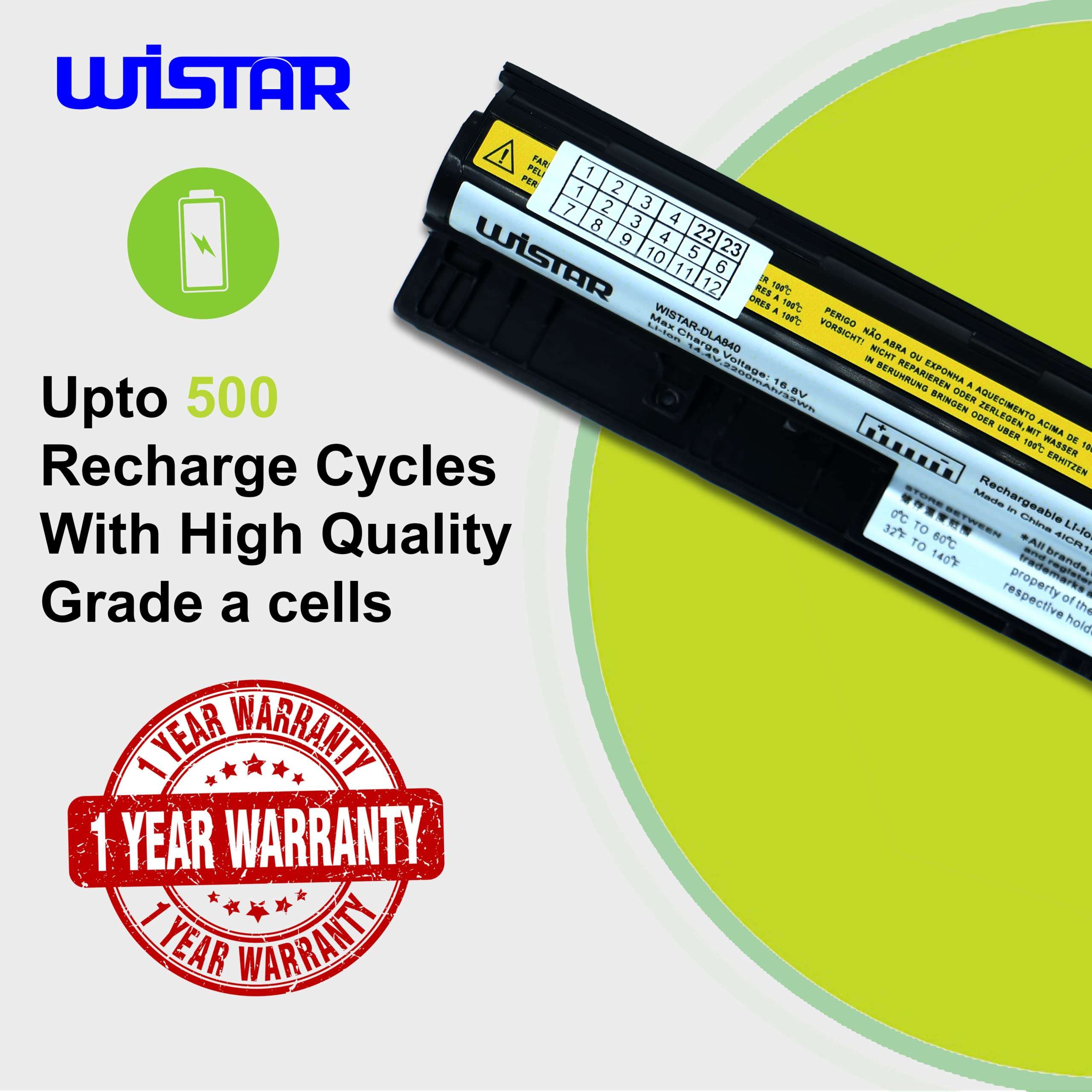 WISTAR L12L4E01 Laptop Battery for Lenovo G50 G50-30 G50-45 G50-70 G50-80 G405s G410s S410P S510P G400S G500s G505s G510s Z710 L12S4E01 L12S4A02 L12M4A02 4ICR17/65 Z710p Z70-70 Z70-80 Z50 Z710 3