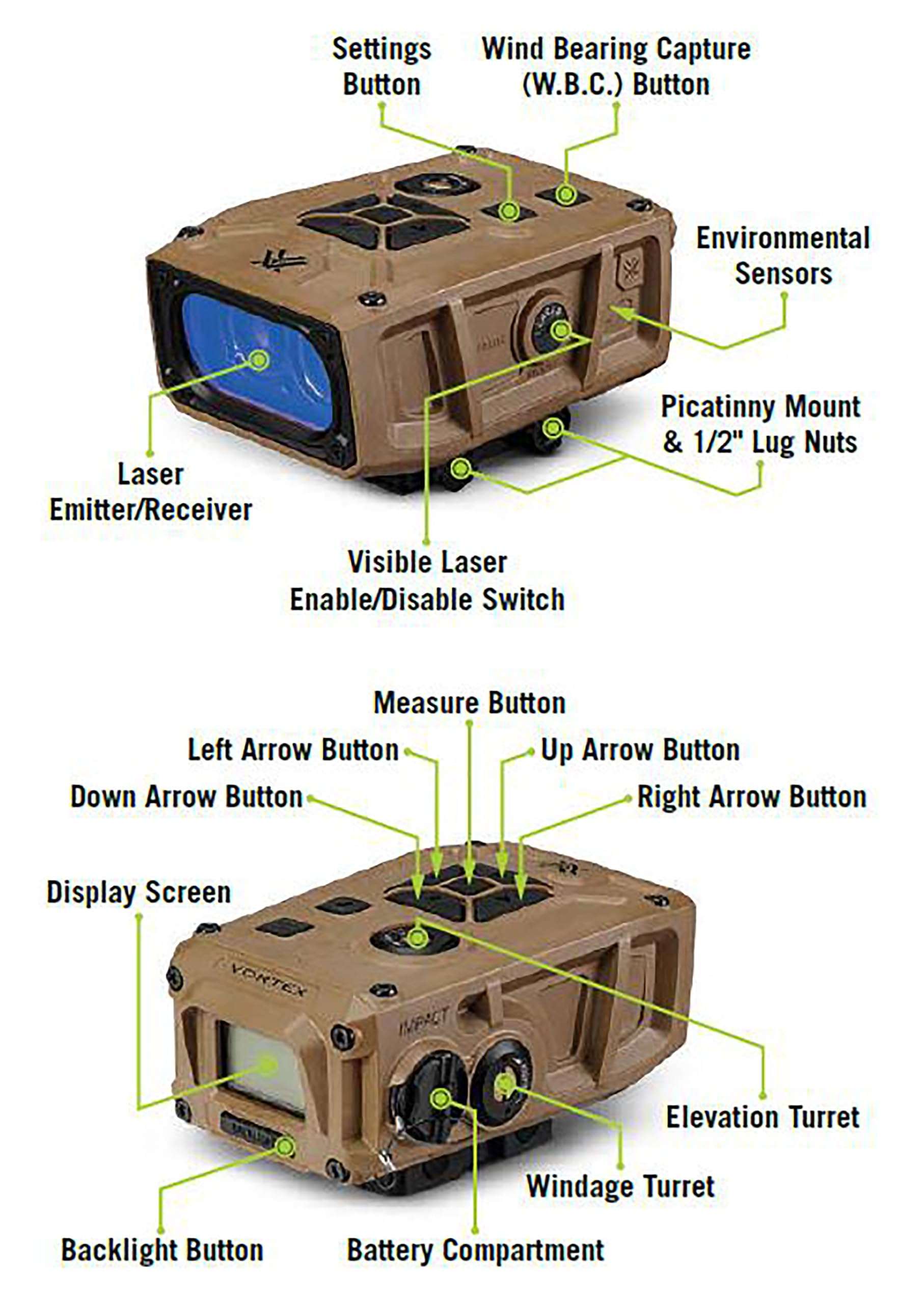 Vortex Optics Impact 4000 Ballistic Rail-Mounted Laser Rangefinder 6