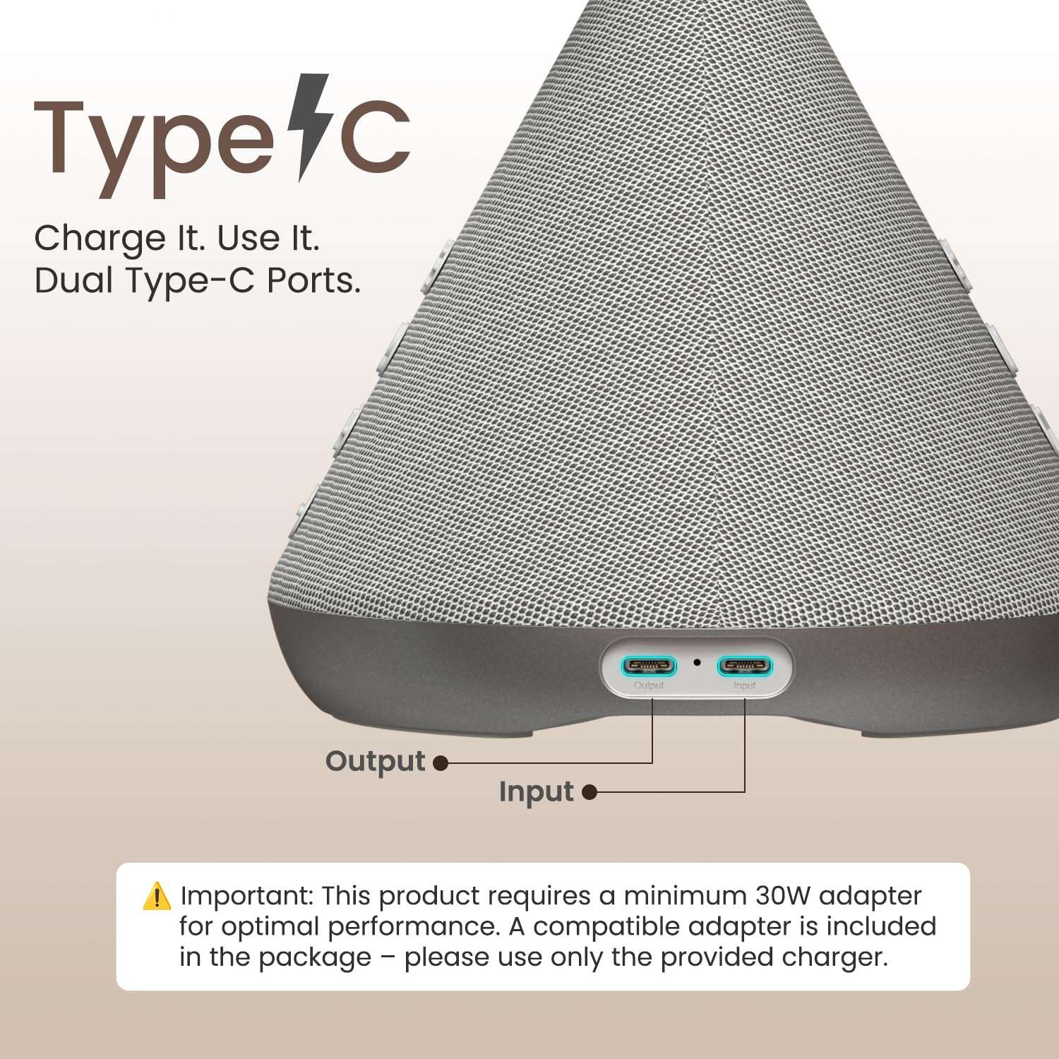 Portronics MOVO 3 in 1 Wireless Charger with 5W Bluetooth Speaker & Makeup Mirror, Qi2 Certified 15W Wireless Charging, 3 LED Lights with Adjustable Intensity, 90° Adjustable Mirror, Type C Input 6