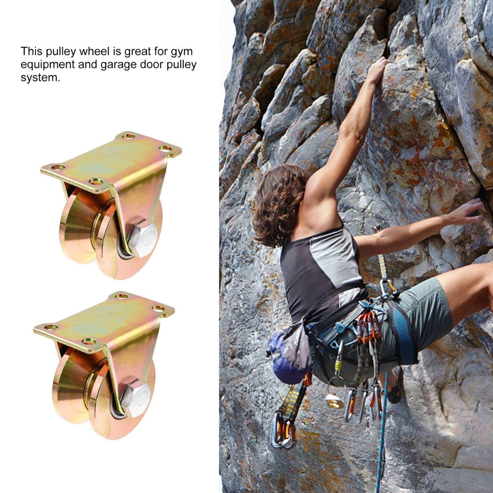 Balacoo 2pcs pulley v groove roller v groove track wheel mechanical cart roller U- Groove Track Wheel heavy duty rigid casters v groove casters Heavy Track Wheel U-groove Pearlescent steel 5