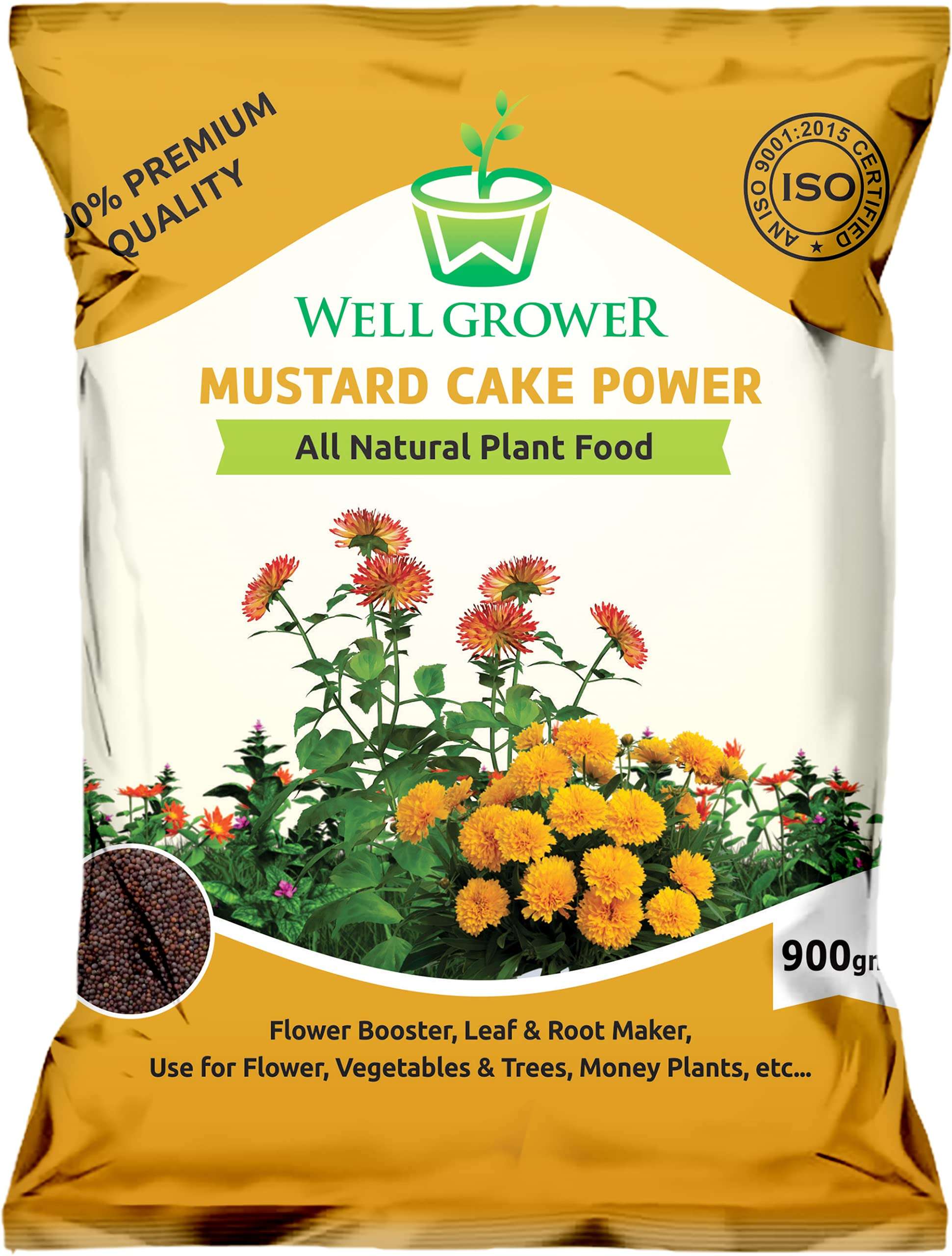 Well Grower Mustard Cake Powder Natural Fertilizer for Plant Growth and Healthy Roots (900 Grams) 1