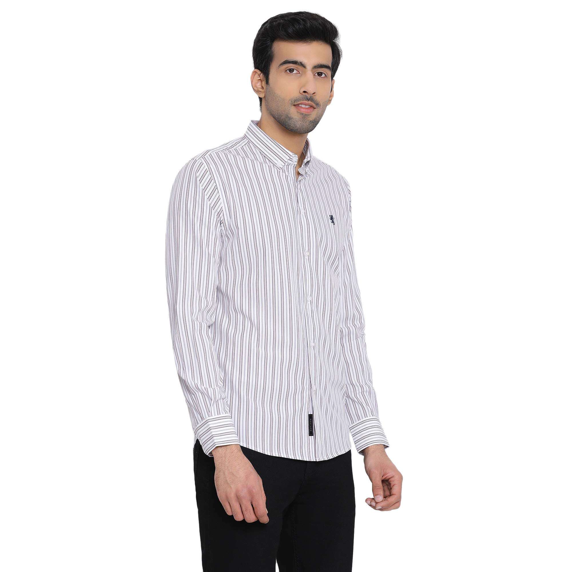 Red Tape Men's Striped Regular Fit Shirt (RFS1014_Dark Navy 2XL) 3