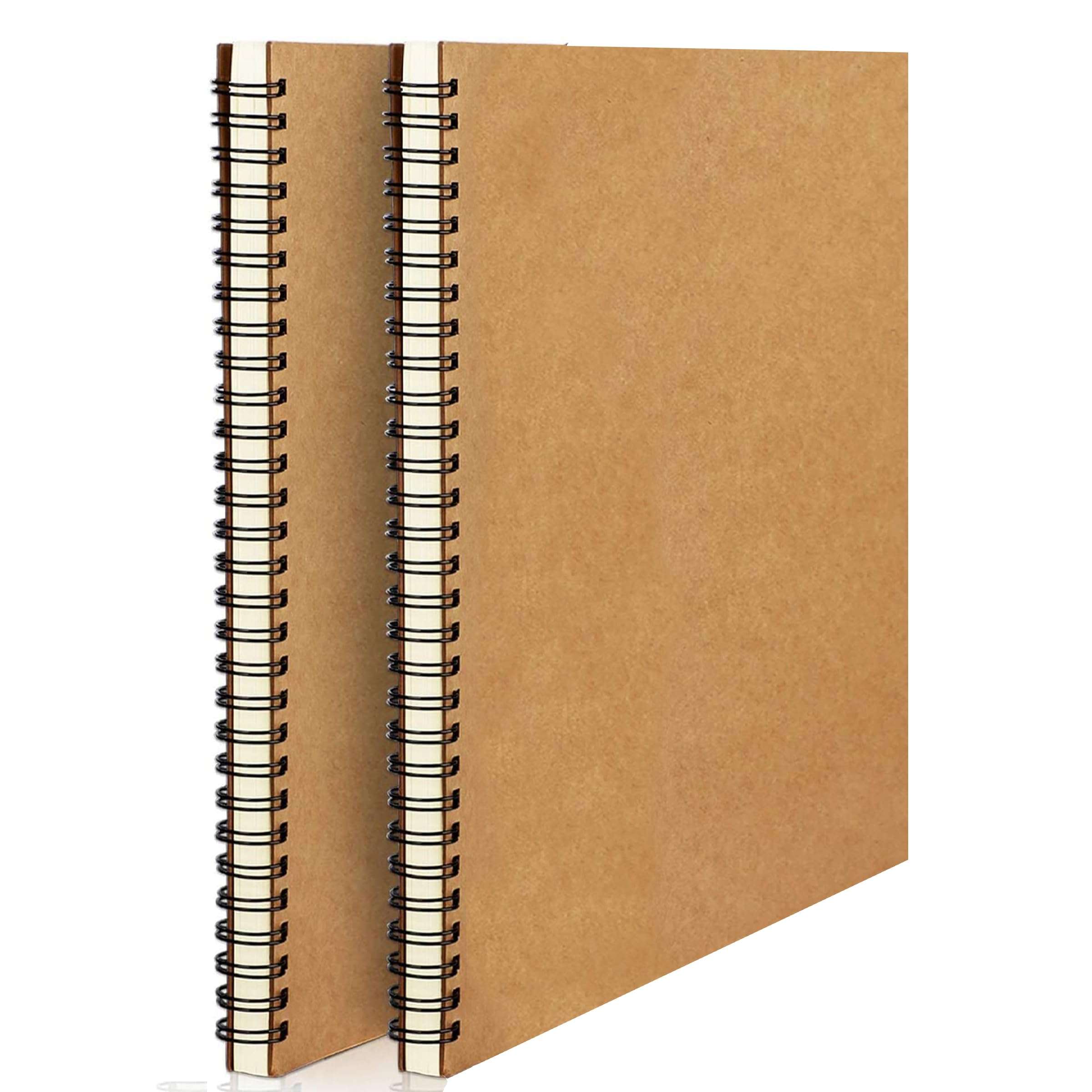 AccuPrints A5 Pack of 2 Craft Notebook, 80 leaf 160 Pages,Blank or Unruled | Travel Writing Notebook,Journal,Notepad,Sketchbook|For Students,Office College Spiral Diary 1