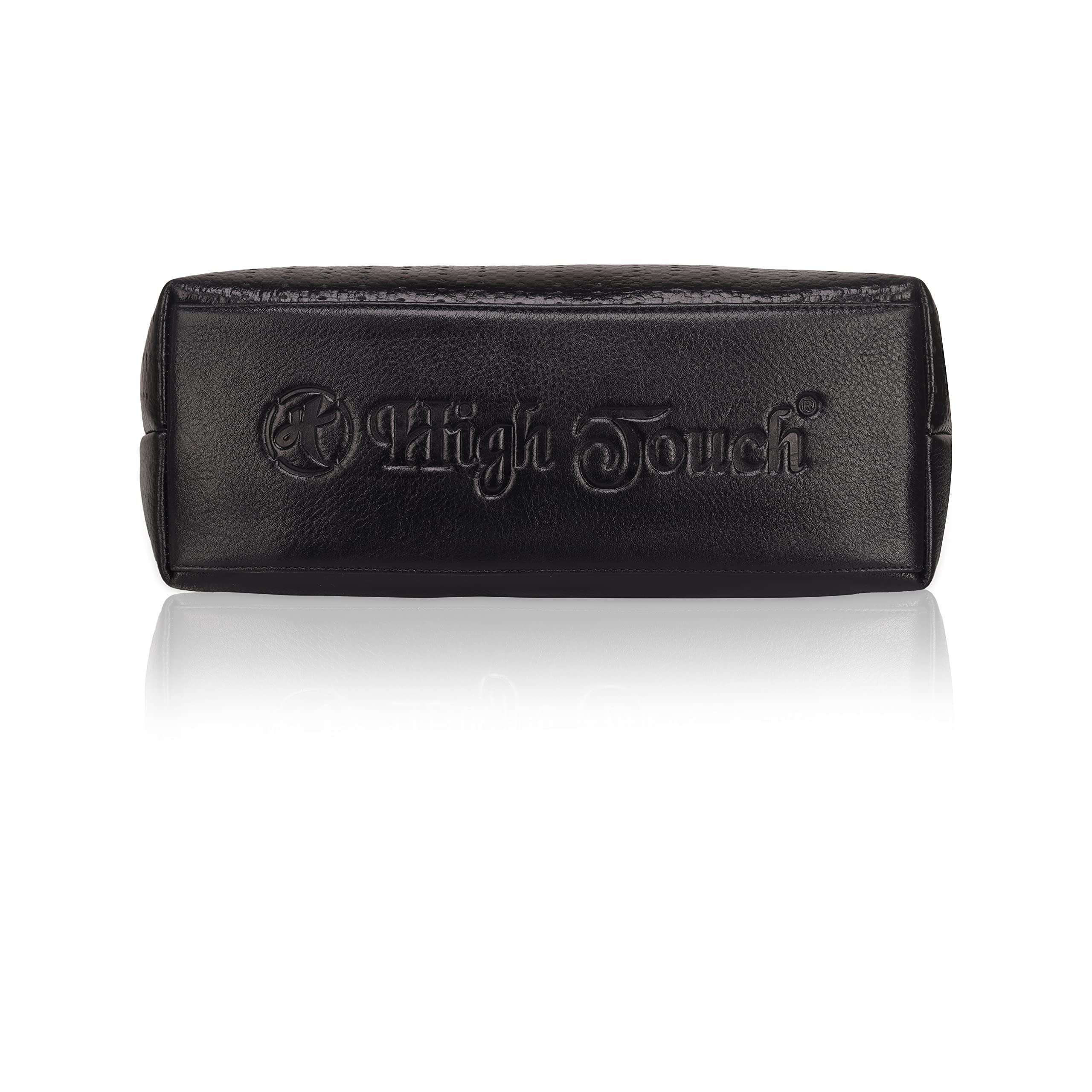 HIGH TOUCH Leather Fascino Women's Handbag/Shoulder Bag (Black) 6