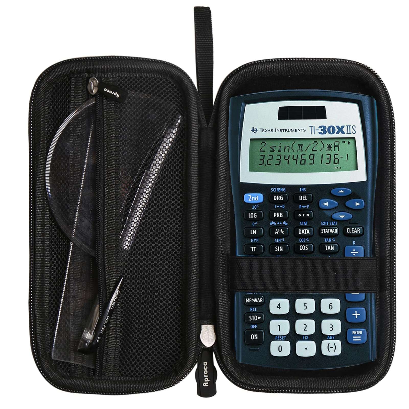 Aproca Calculator Case Compatible with Texas Instruments TI-30XIIS / TI-30X IIS 2-Line/Casio FX-991EX Fx-82es Plus Scientific Calculator, Storage Bag - Grey (Case Only)