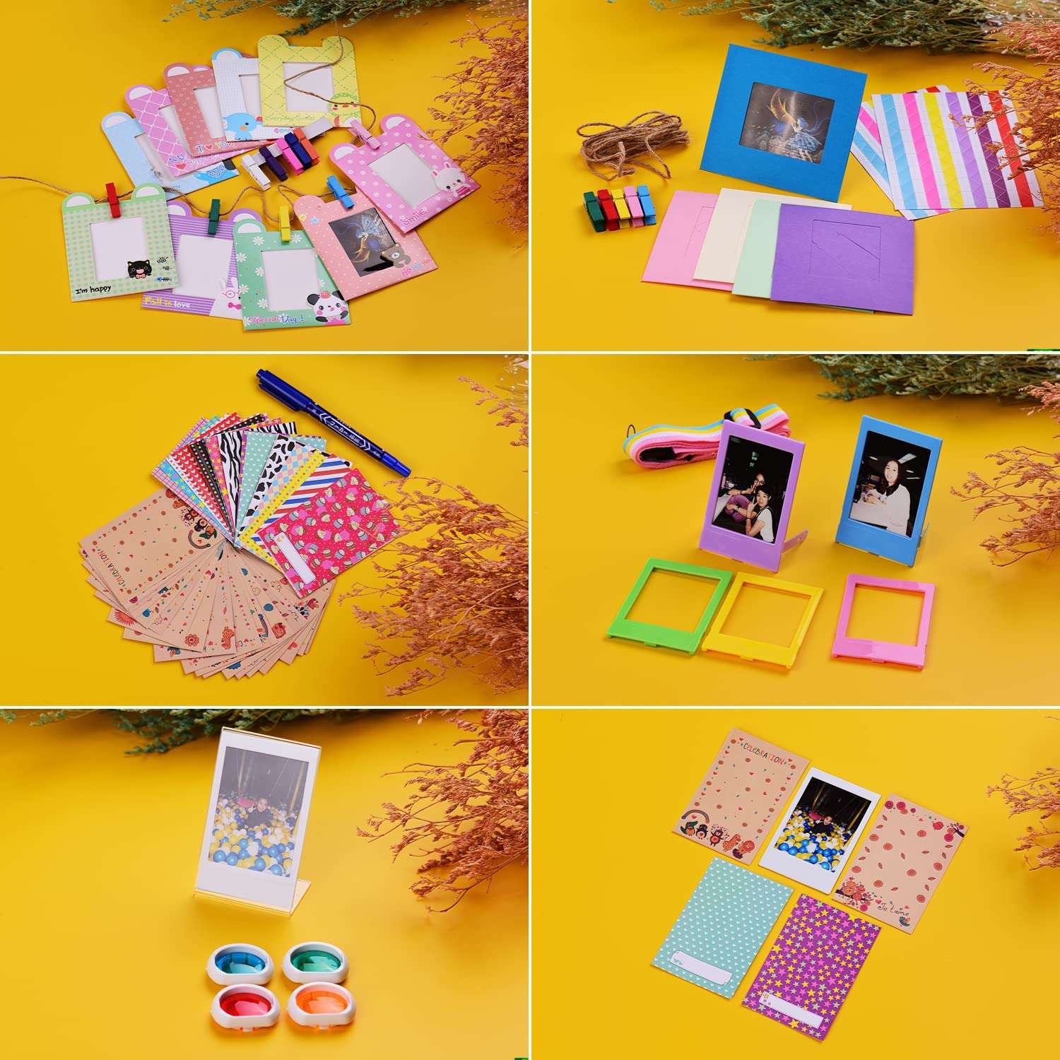 Jabey Accessories kit Mini 11, 12-in-1 Instant Camera Accessories Bundle Kit Compatible with Mini 11 Including Camera Bag/Camera Strap/Photo Album/Photo Clips/Photo Frame/ing STRI 5