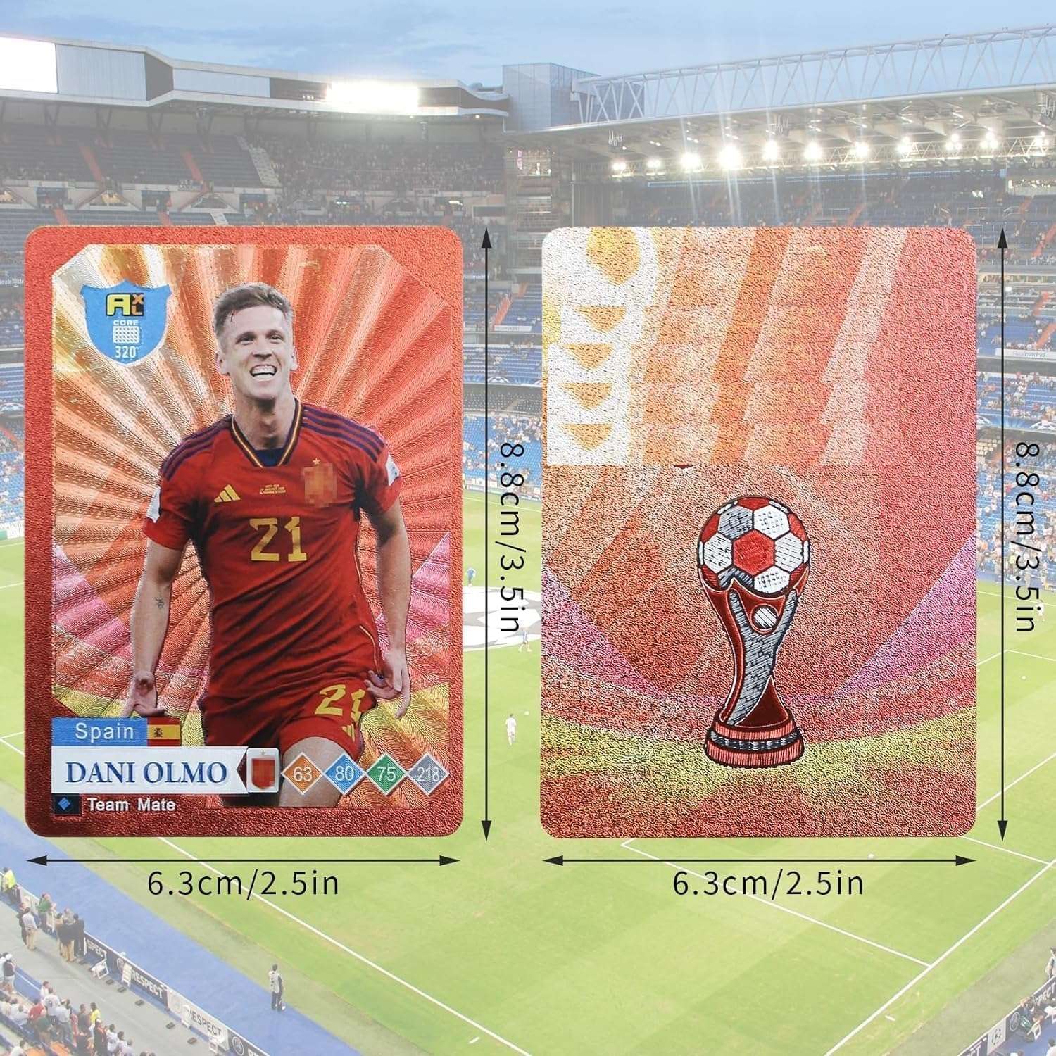 SHOPISTRY Rainbow World Cup Soccer Trading Cards, 55-Pack Collection, Colourful Rainbow Design, 6.3 x 8.8 cm Waterproof Cards 4