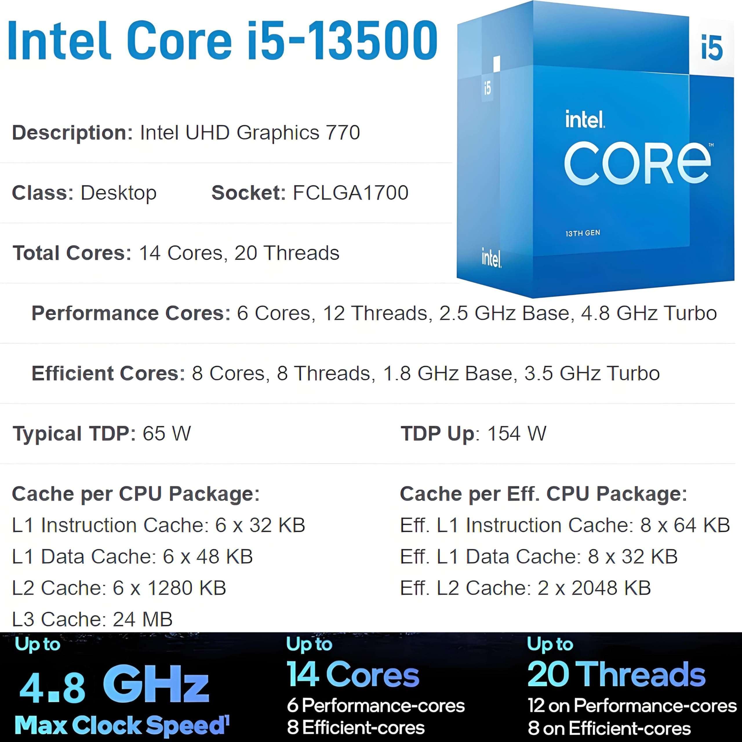 HP Desktop Computers Tower PC for Home and Business, Intel 14-Core i5-13500, 32GB DDR4 RAM, 1TB PCIe SSD, UHD Graphics 770, WiFi 6, Bluetooth 5.3, RJ-45, HDMI, VGA, Keyboard and Mouse, Windows 11 3