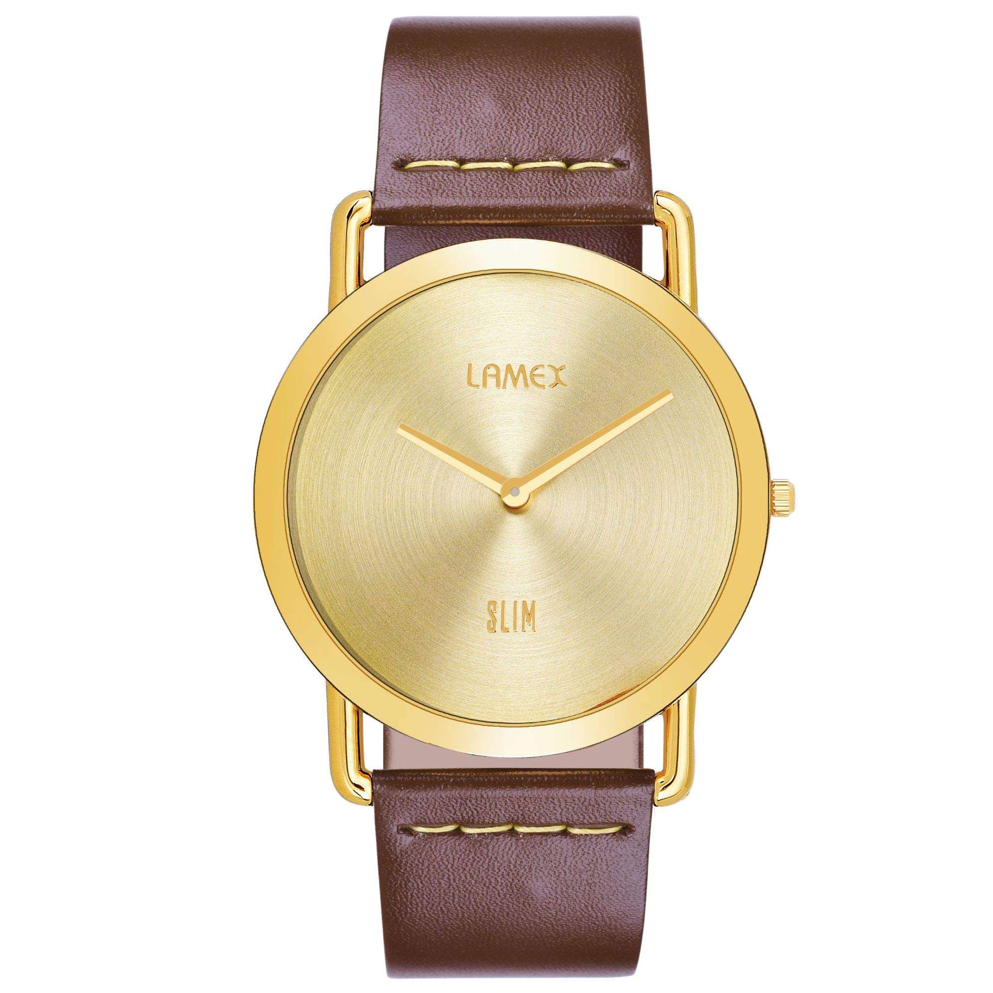 LAMEX Analog Gold Dial Men's Watch-7611-MILANODLX-GLD-GLD 1