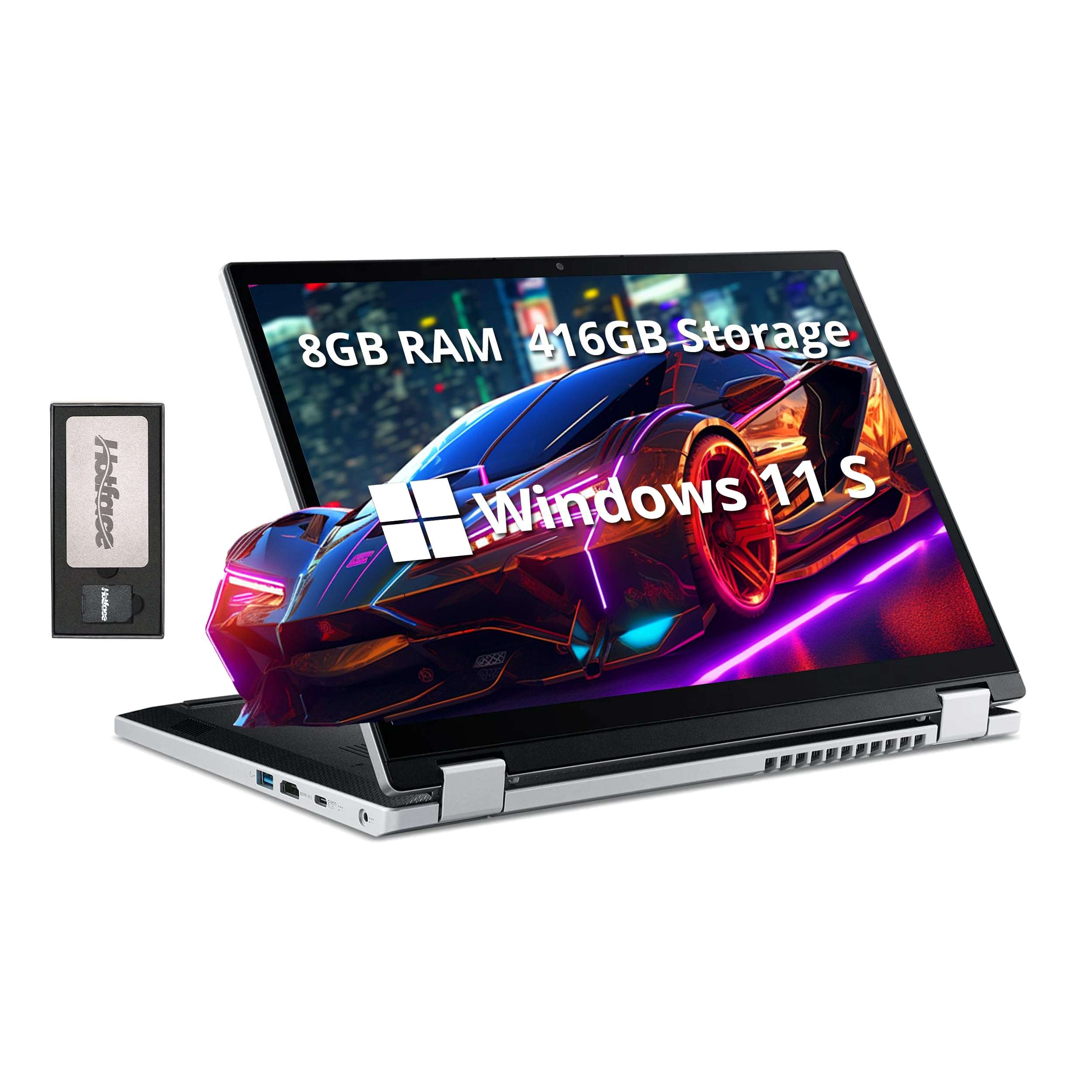 acer Aspire 3 Spin 14" 2-in-1 Laptop, WUXGA(1920 x 1200) IPS Touchscreen, Intel i3-N305, 8GB LPDDR5x, 416GB Storage(256GB SSD+160GB Docking Station Set), Wi-Fi 6, Webcam, Win 11 S, Silver 1