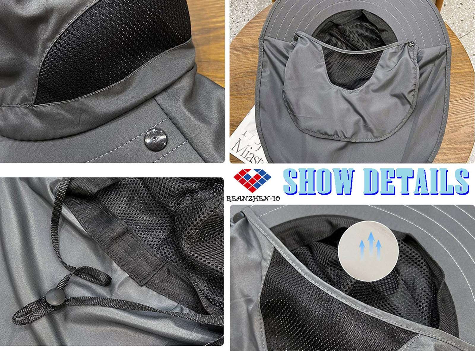 Outdoor Sun Hat for Men/Women with 50+, Waterproof Wide Brim Bucket Hat Foldable Boonie Hat with Neck Flap for Dad... (Yellow) 5