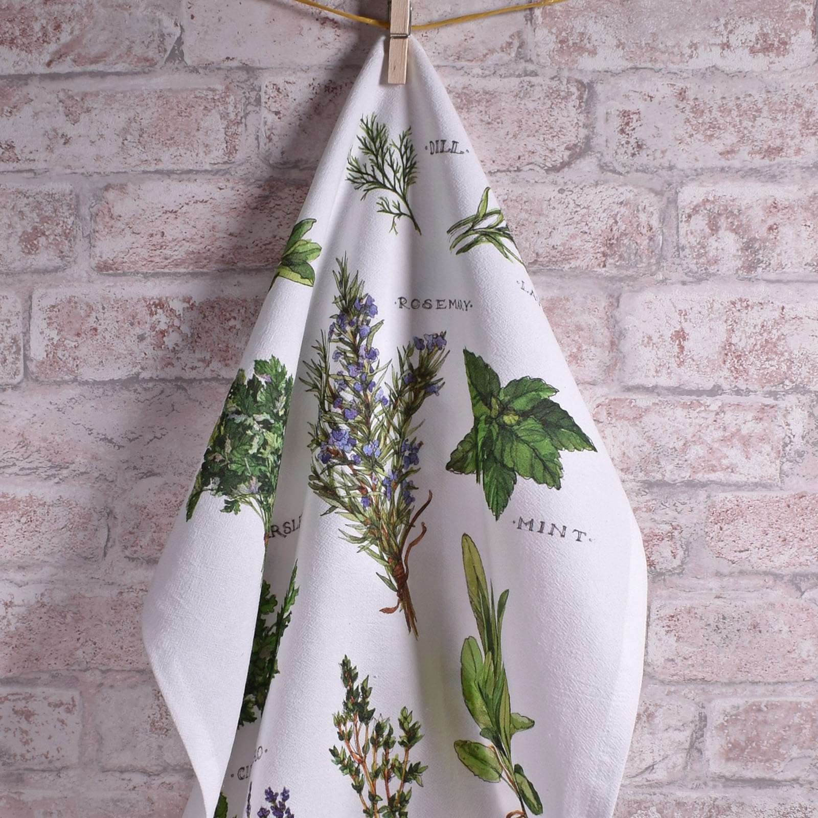 Peking Handicraft 04SER532WC Field Guide Herbs Flour Sack Kitchen Towel, 25-inch Height,Cotton 3