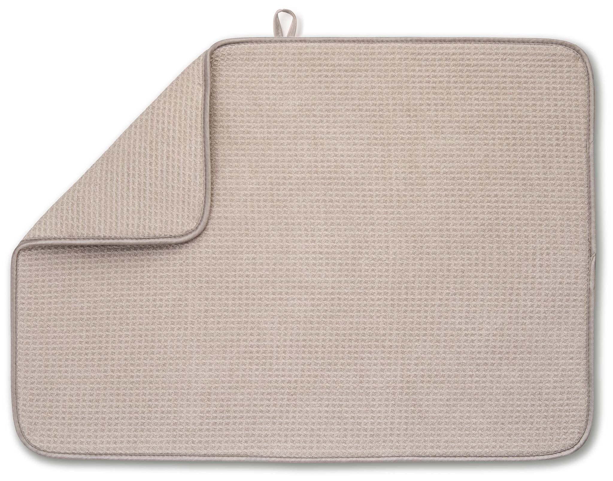 XXL Dish Mat 24" x 17" (LARGEST MAT) Microfiber Dish Drying Mat, Super absorbent by Bellemain (Light Gray)