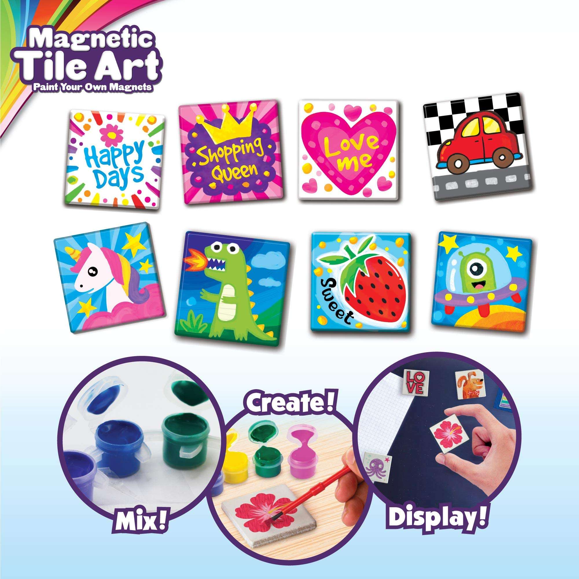 Creative Kids Magnetic Mini Tile Art - Make Your Own 10 Fridge Magnets 3