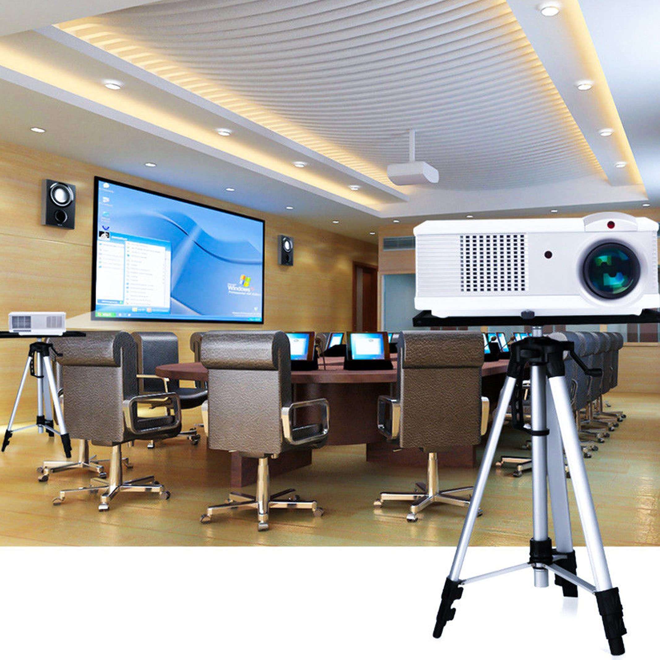 Aluminum Tripod Projector Stand, Adjustable Laptop Stand 21 to 54inch Multi-Function Stand with Tray Holder and Storage Bag for Projectors Laptops Photography 5