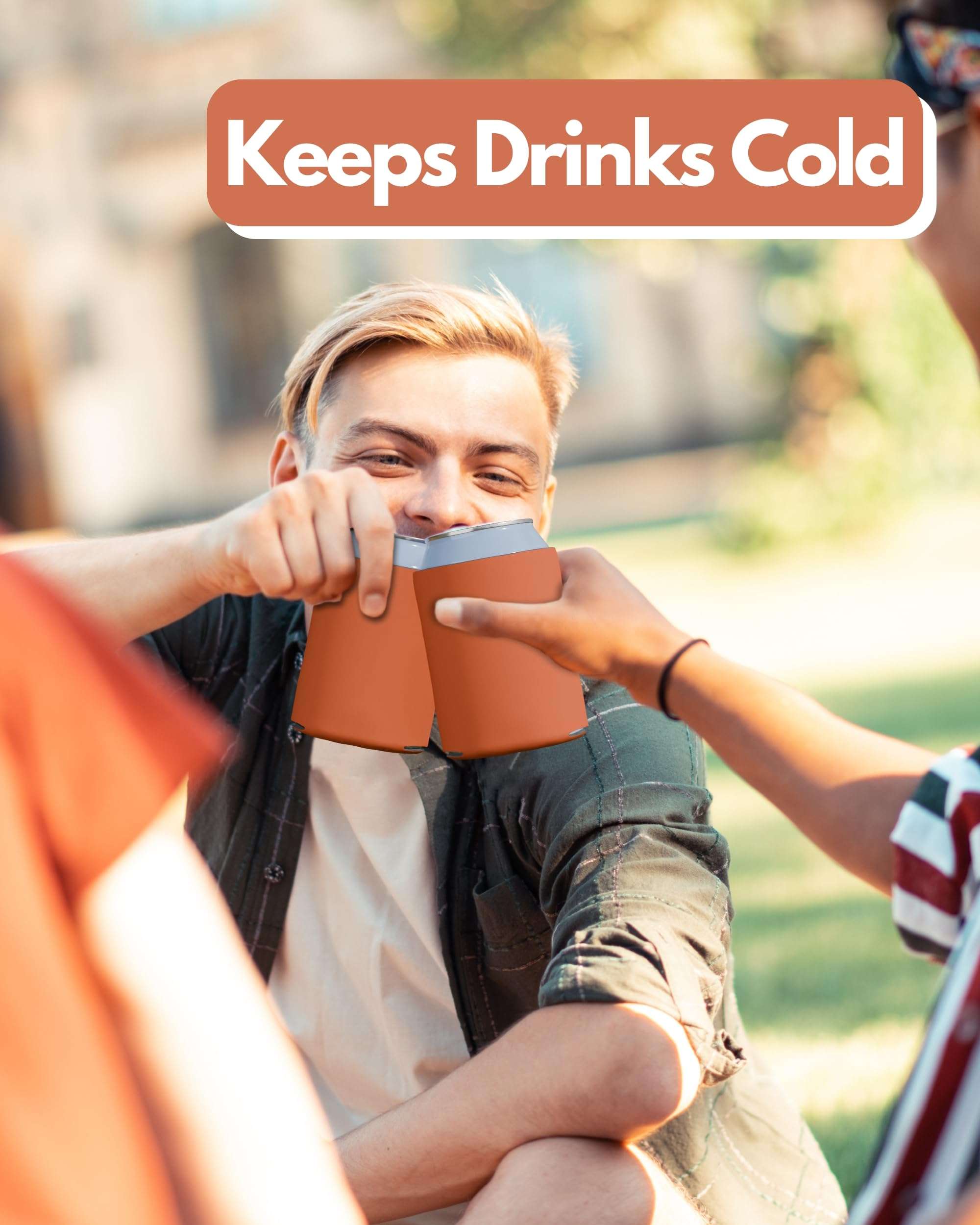 PartyPrints 200 Pack Orange Blank Can Cooler Sleeves, Customizable Bulk Sublimation Insulated Foam for Beer, Collapsible Plain Drink Holder, Cold Soda Insulator, 12oz Regular, 16oz Tall Cans 6