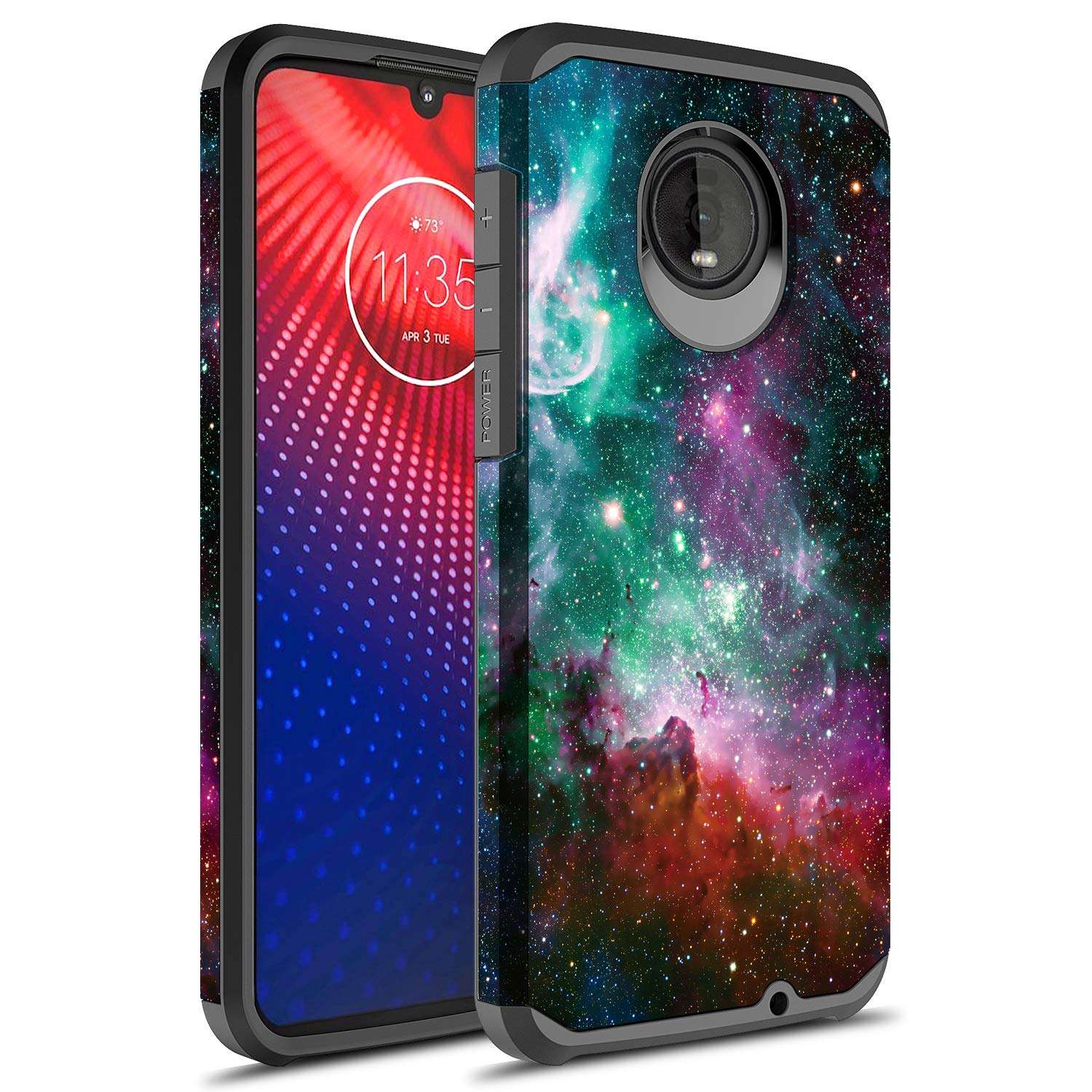GORGCASE Case Designed for Moto Z4, Motorola Moto Z4 Play, Slim Cute Dual-Layer Drop Protection Shock-Proof Anti-Slip PC Soft TPU Bumper Girls Women Armor Protective Cover Marble 1