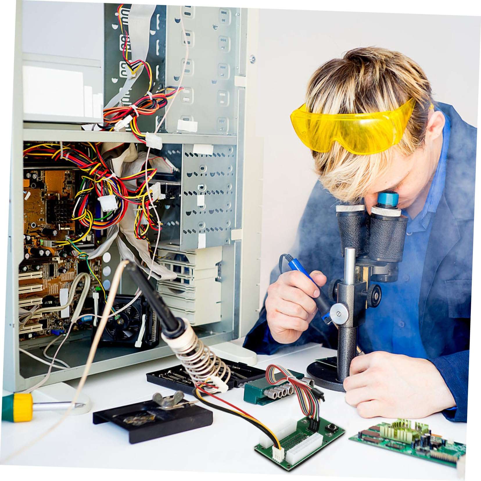 KONTONTY Multiple Power Adapter Green Multiple Power Supply Adapter PCB Synchronous Starter Board Power Supply Extender Cable Cards 6