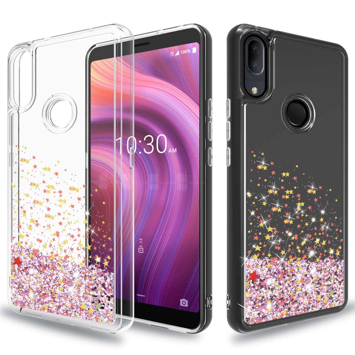 Wtiaw:Alcatel 3V 2019 Case,Alcatel 3V (2019) 5032W Case,Alcatel 5032W Case,Alcatel 3V 2019 Phone Case,Flowing Liquid Floating Ultra Thin Shock Absorption Case for:Alcatel 3V 2019-SA Pink 1