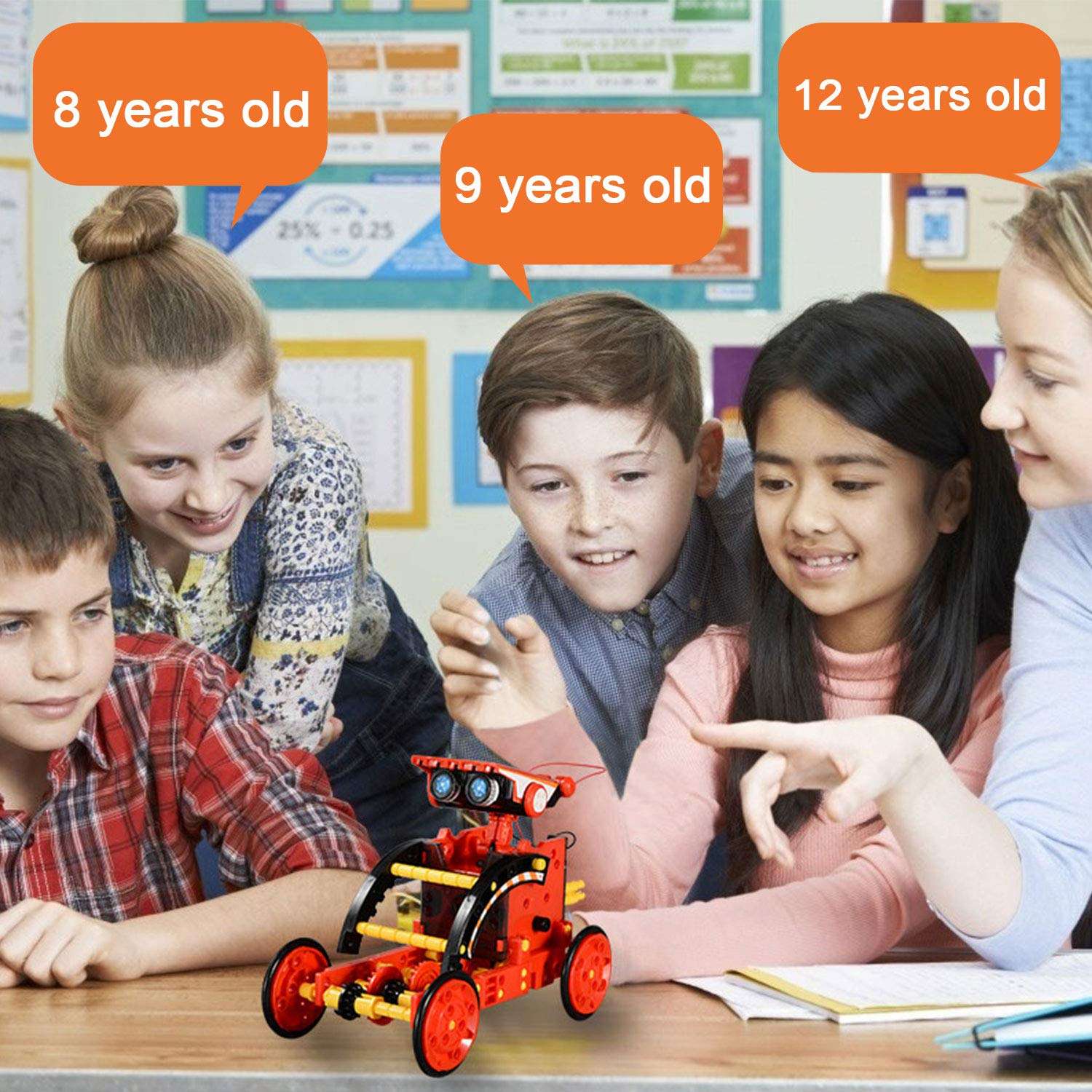 Solar Robot Kit for Kids Age 8-12, STEM Building Toys,6-in-1 Build Your Own Robot with Solar Panel & Battery Power, Science Educational Christmas Birthday Idea Gifts for Boy Age 8 9 10 11 12 5