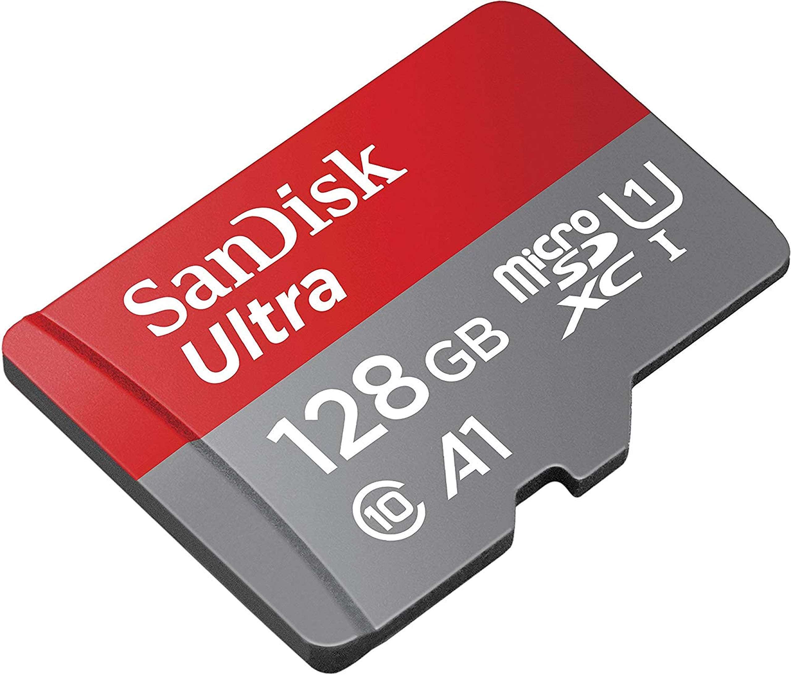 SanDisk 128GB Ultra Micro SDXC Memory Card Works with Samsung Galaxy Tab A 10.5, J3, J4, J7 Star, Amp Prime 3 Cell Phones UHS-I Class 10 100mb/s Bundle with Everything but Stromboli Card Reader 2