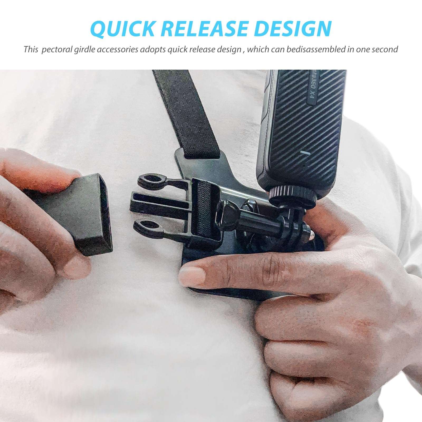Adjustable Chest Mount Harness for Insta360 X4 X3 X2 X ACE Pro ONE RS R GO 2 3, Chest Strap Body Mount Accessories Compatible with Gopro Hero Series and DJI Osmo Action 2 3 4 Cameras Attachments 6