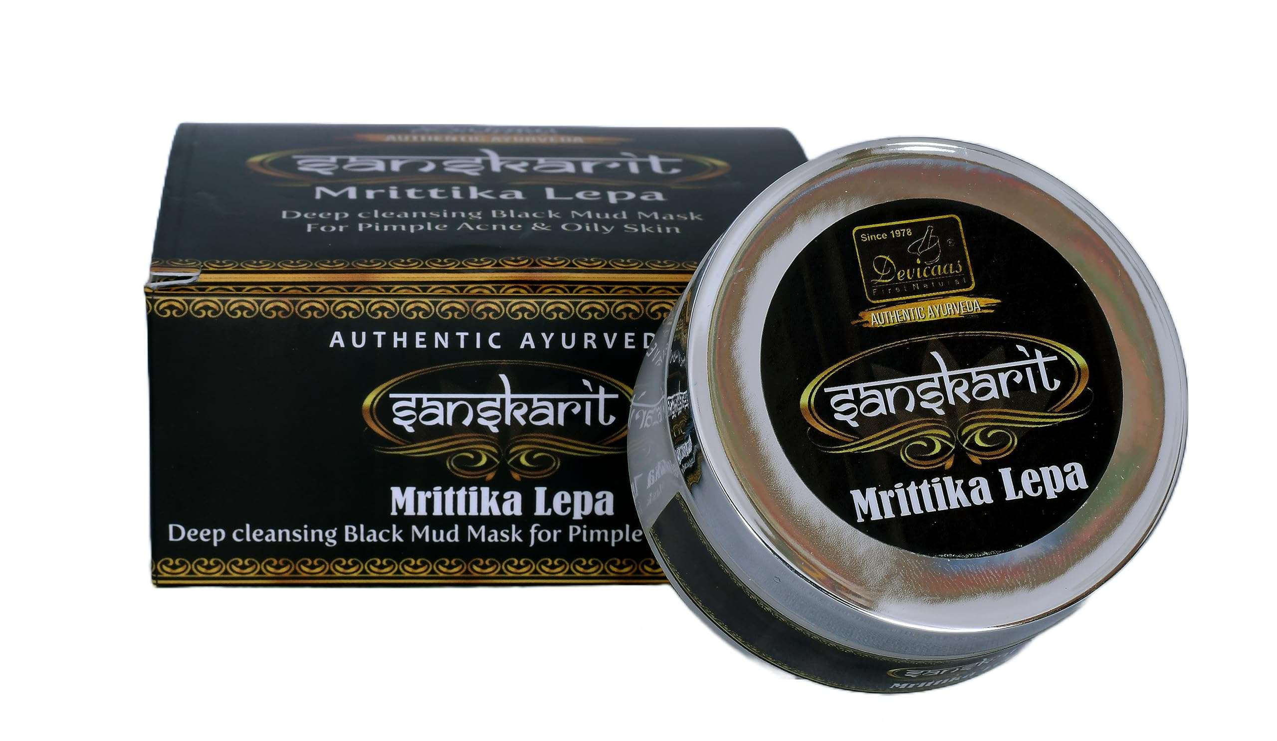 Devicaas Sanskaritt Mrittika Lepa 100G | Helps in Anti-Wrinkle, Antiseptic, Cleansing | Protect Skin from Ageing, Pimples, Blemishes, Wrinkles 1