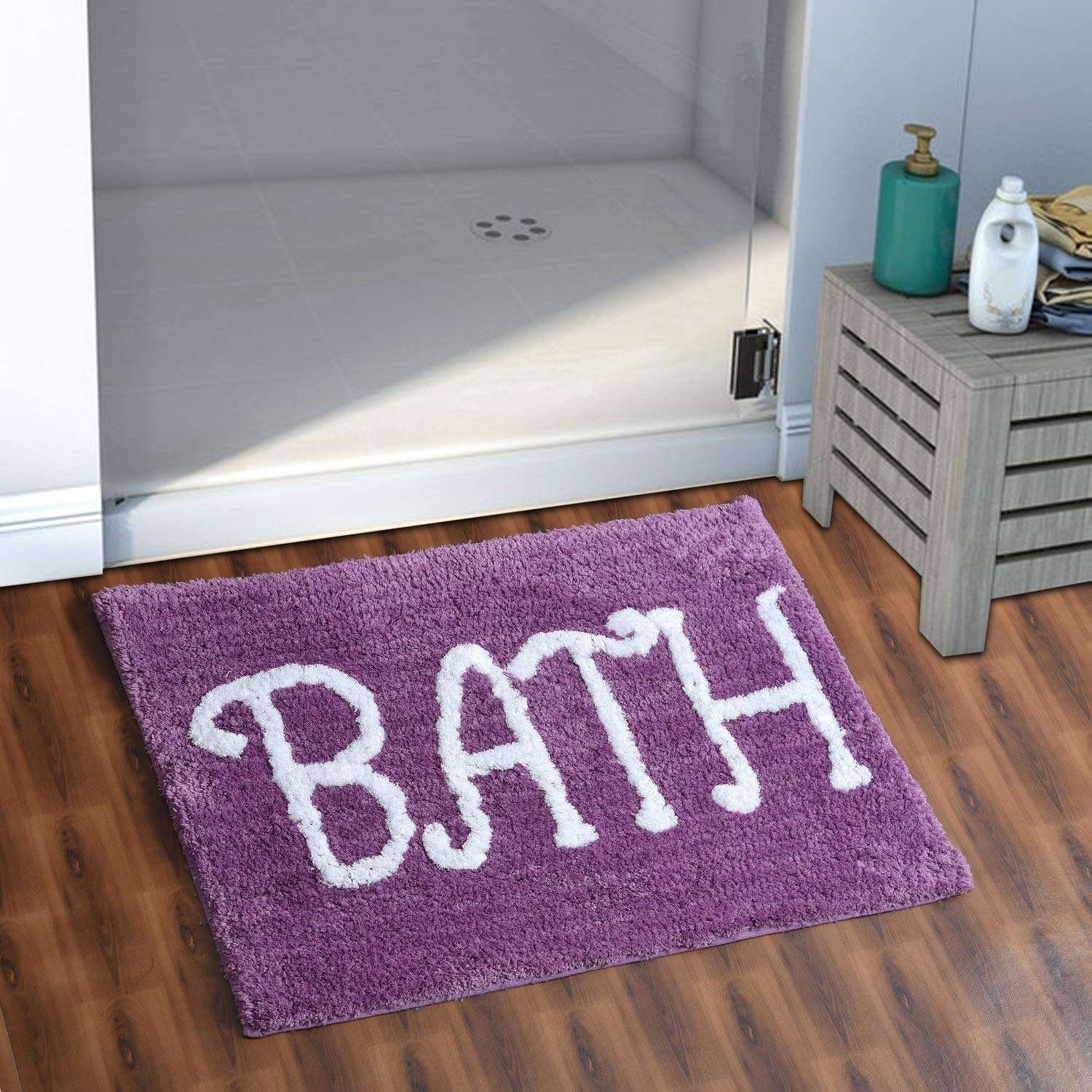 AEROHAVEN Modern Anti Slip Bathmat (Wine, Microfiber, 40 cm x 60 cm) 1