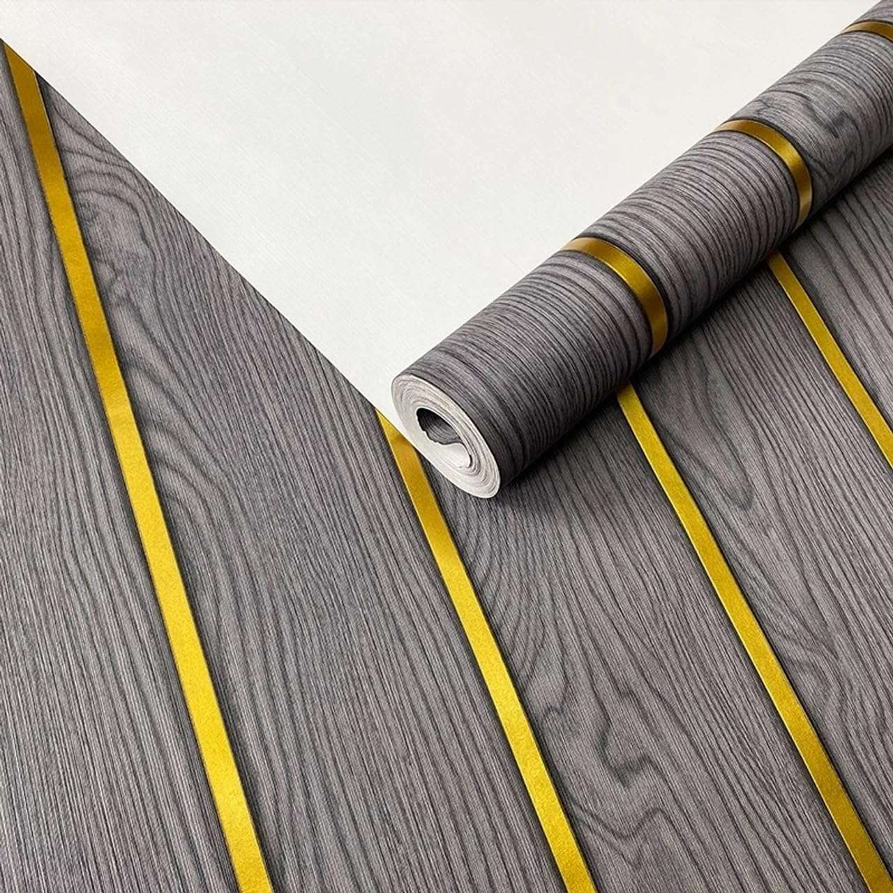 D-fix® Adhesive Wallpaper Waterproof Old Furniture Vinyl Stickers Wooden Door Wardrobe Desktop PVC Wall Papers (45cm X 300cm) (Grey Gold) 4