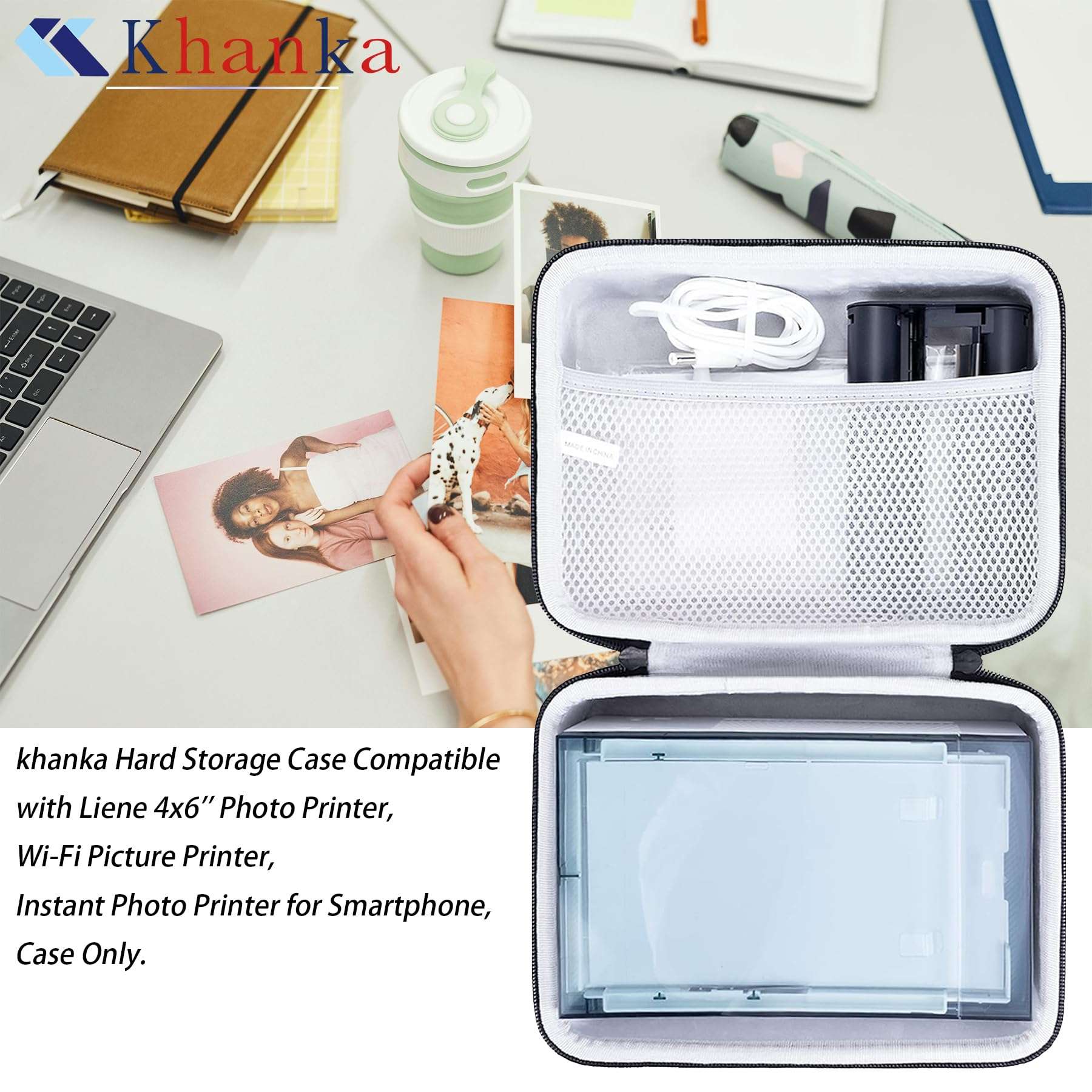 khanka Hard Storage Case Compatible with Liene 4x6'' Photo Printer, Wi-Fi Picture Printer, Instant Photo Printer for Smartphone, Case Only 6