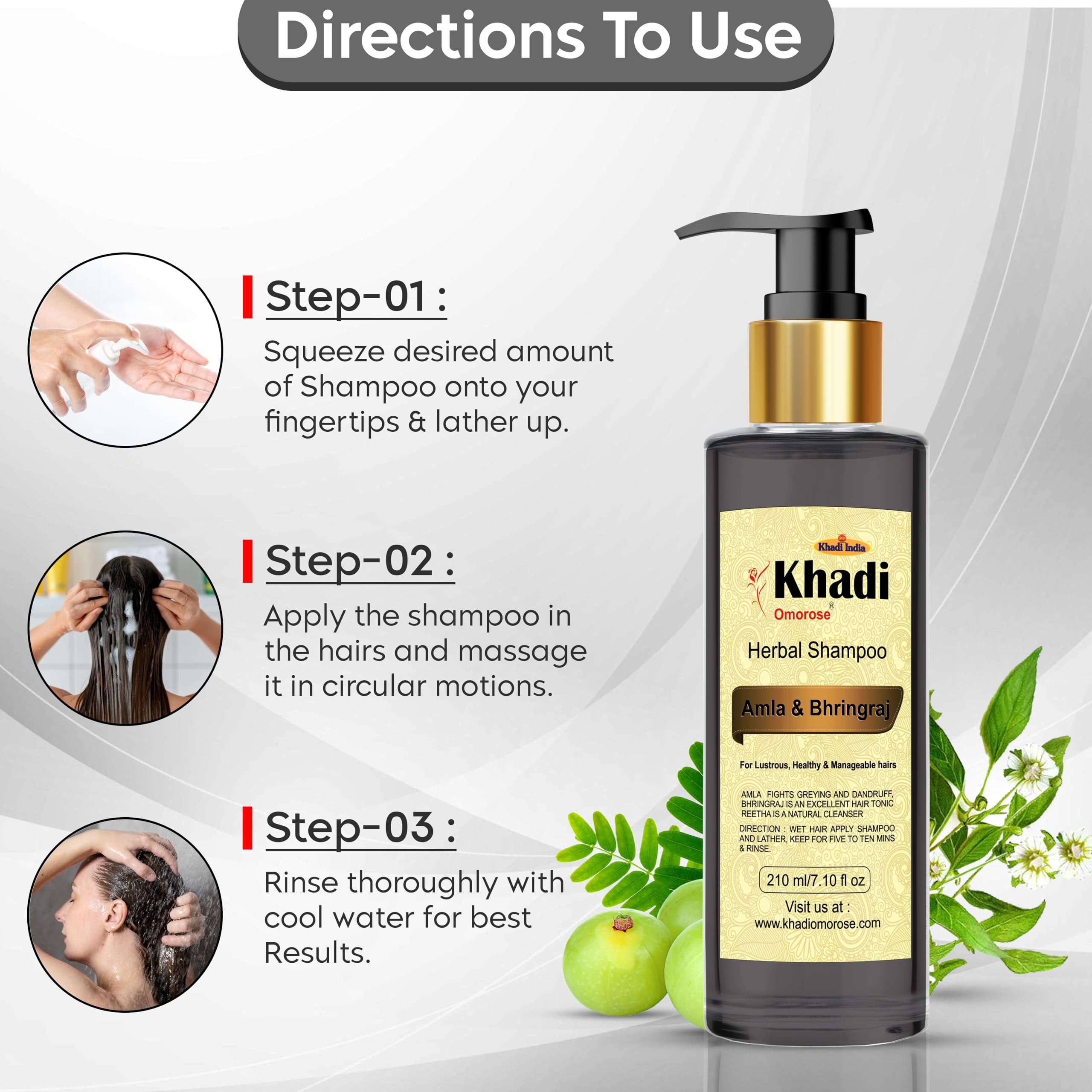 Khadi Omorose Ayurvedic Amla & Bhringraj Shampoo, 210 ml 5