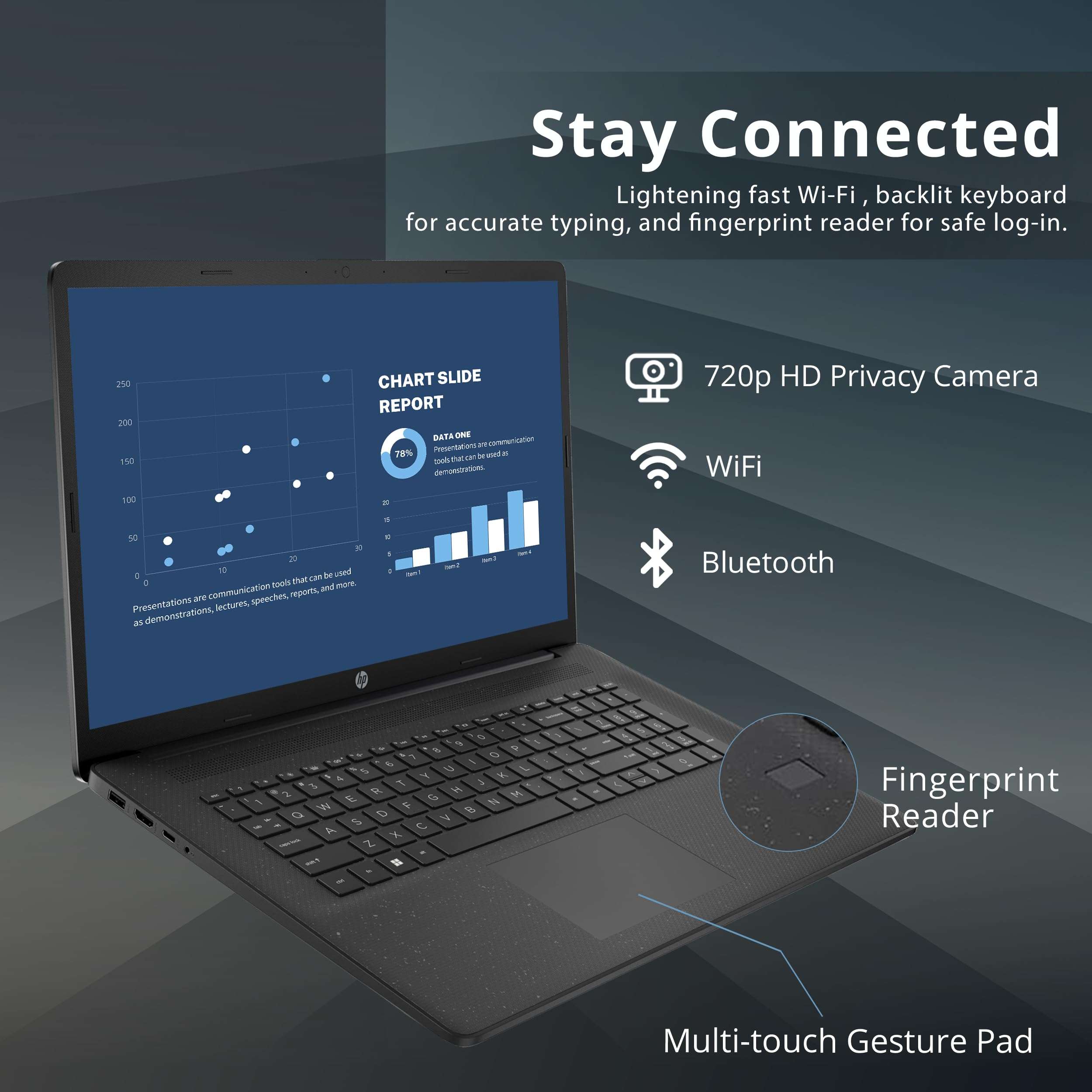 HP 17.3" HD+ Business Laptop, AMD Ryzen 5 5625U Processor, 16GB RAM, 512GB PCIe SSD, Fingerprint Reader, 720p HD Camera, Wi-Fi, HDMI, Win 11 Pro, Black, 32GB Hotface USB Card 4