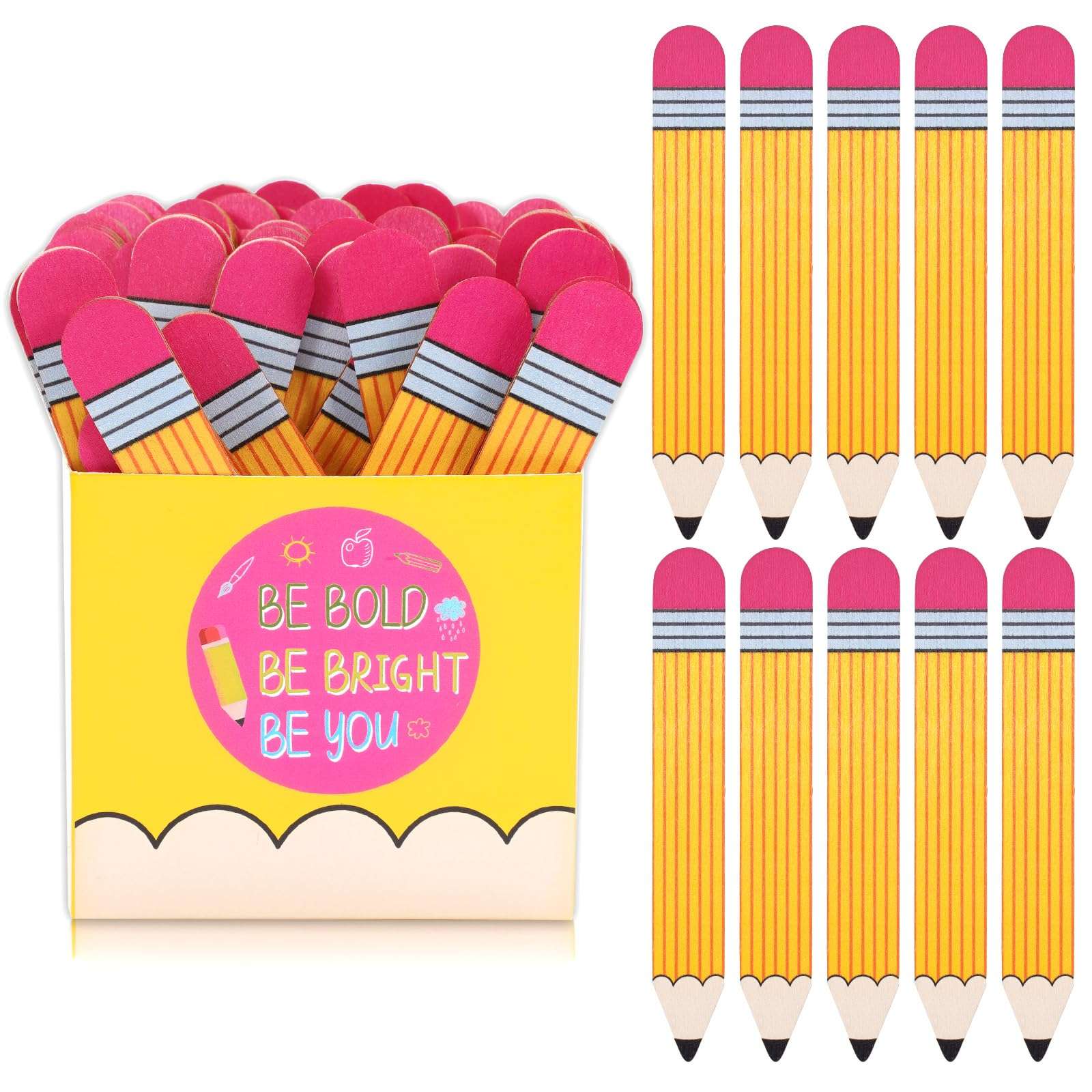 Whaline 101Pcs Back to School Pencil Flip Name Sticks with Carton Talking Flip Name Sticks Teacher Student Grouping Tally for Educational and Learning Classroom Supplies 1