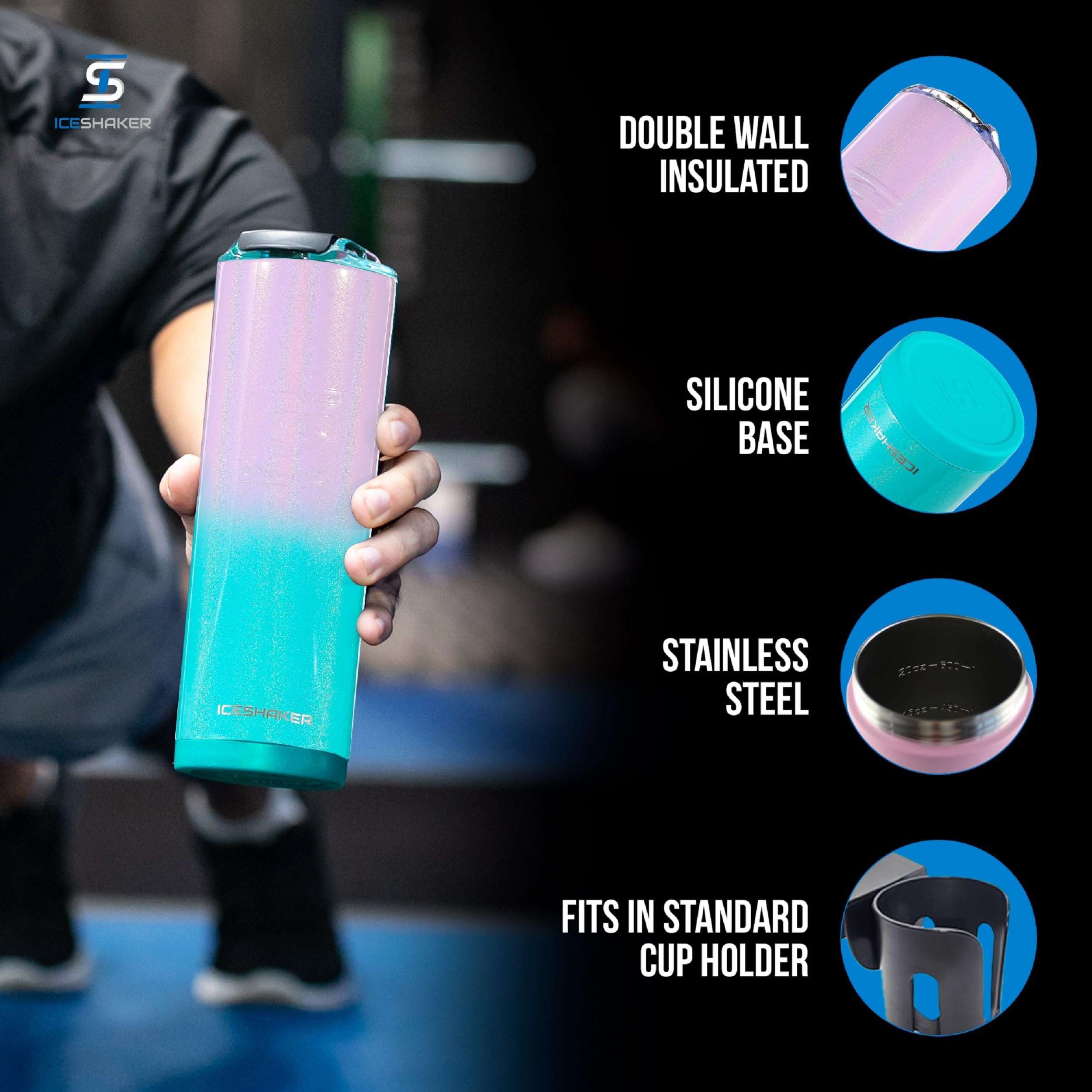 Ice Shaker Insulated Stainless Steel Tumbler | 20 oz, Mermaid | 24+ Hours Cold & 6+ Hours Hot | Removable Straw and Drink Spout | Odor-Free Tumbler Cup Water, Coffee, Tea, Smoothies, Cocktails 2