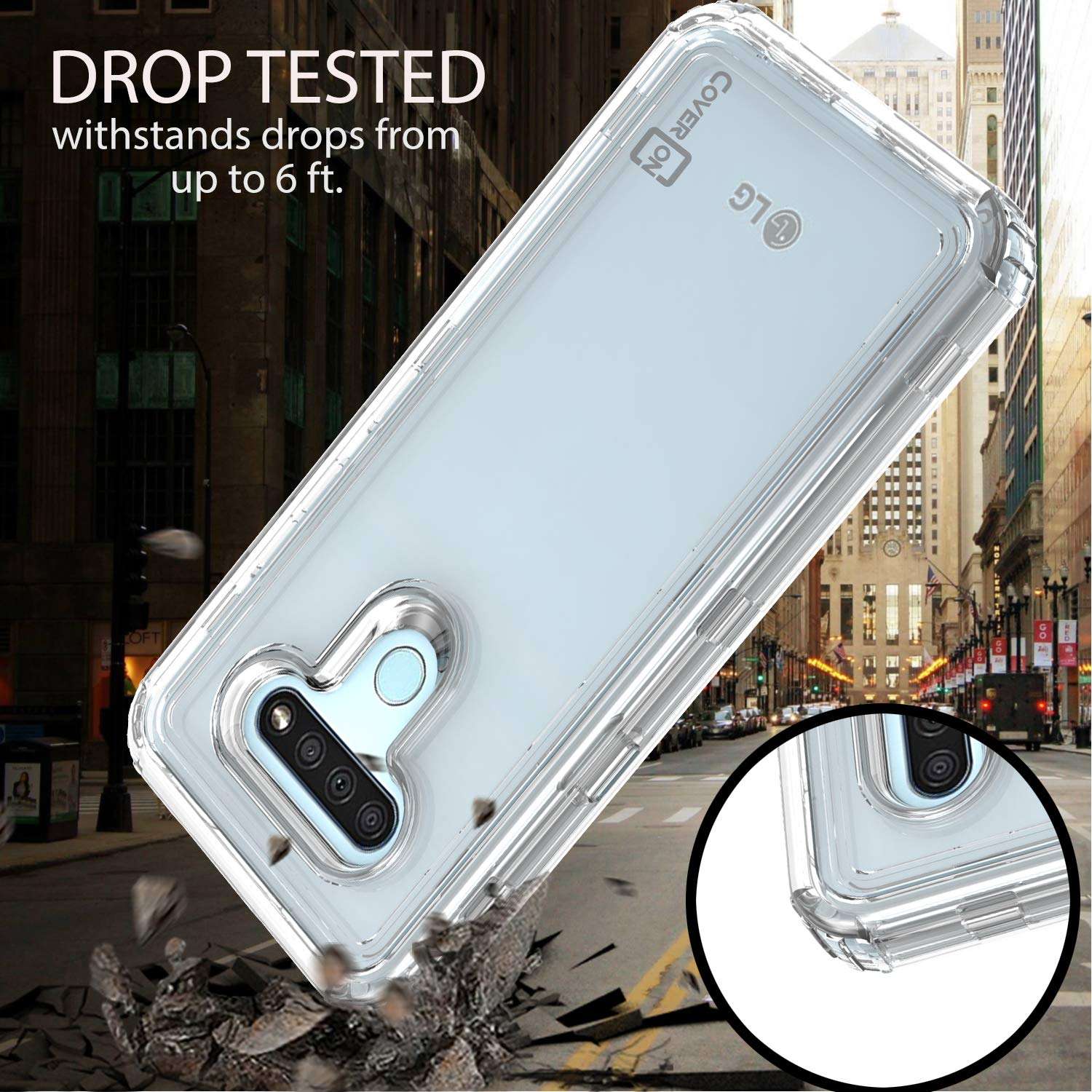 CoverON Full Body Armor for LG Stylo 6 Case, Military Grade Drop Resistant Triple Layer Phone Cover - Clear 5
